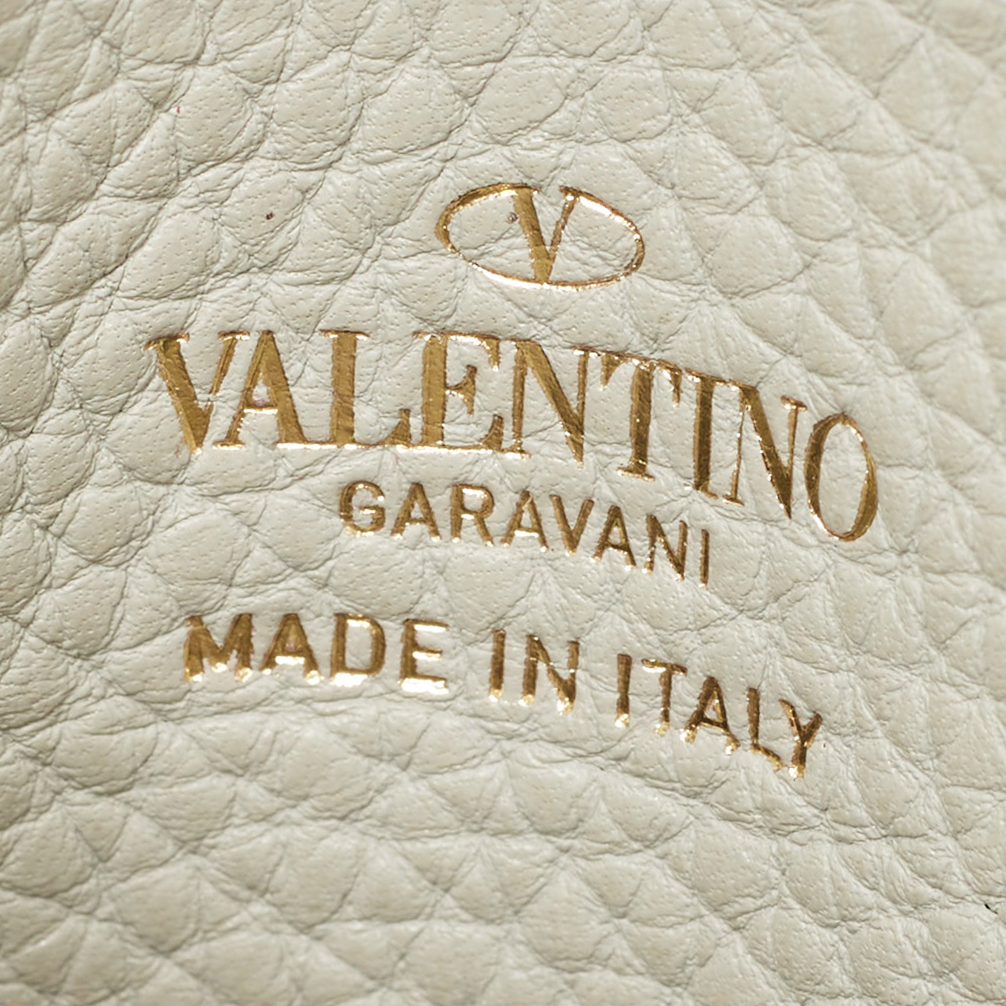 Valentino Grey Leather Rockstud Card Holder