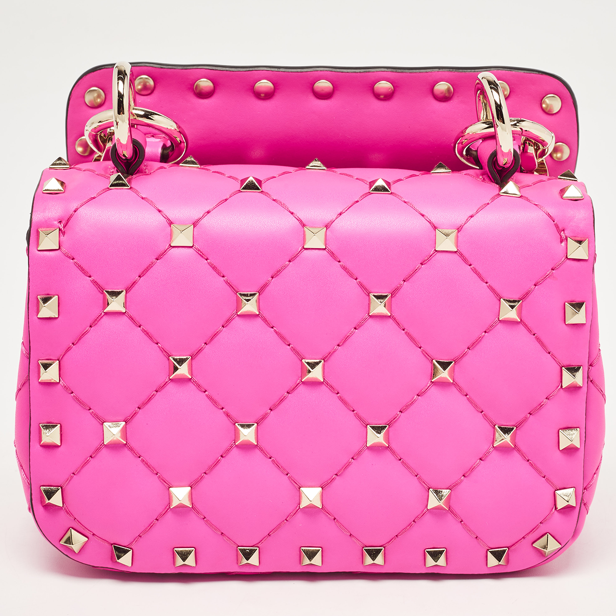 Valentino Pink Leather Micro Rockstud Spike Crossbody Bag