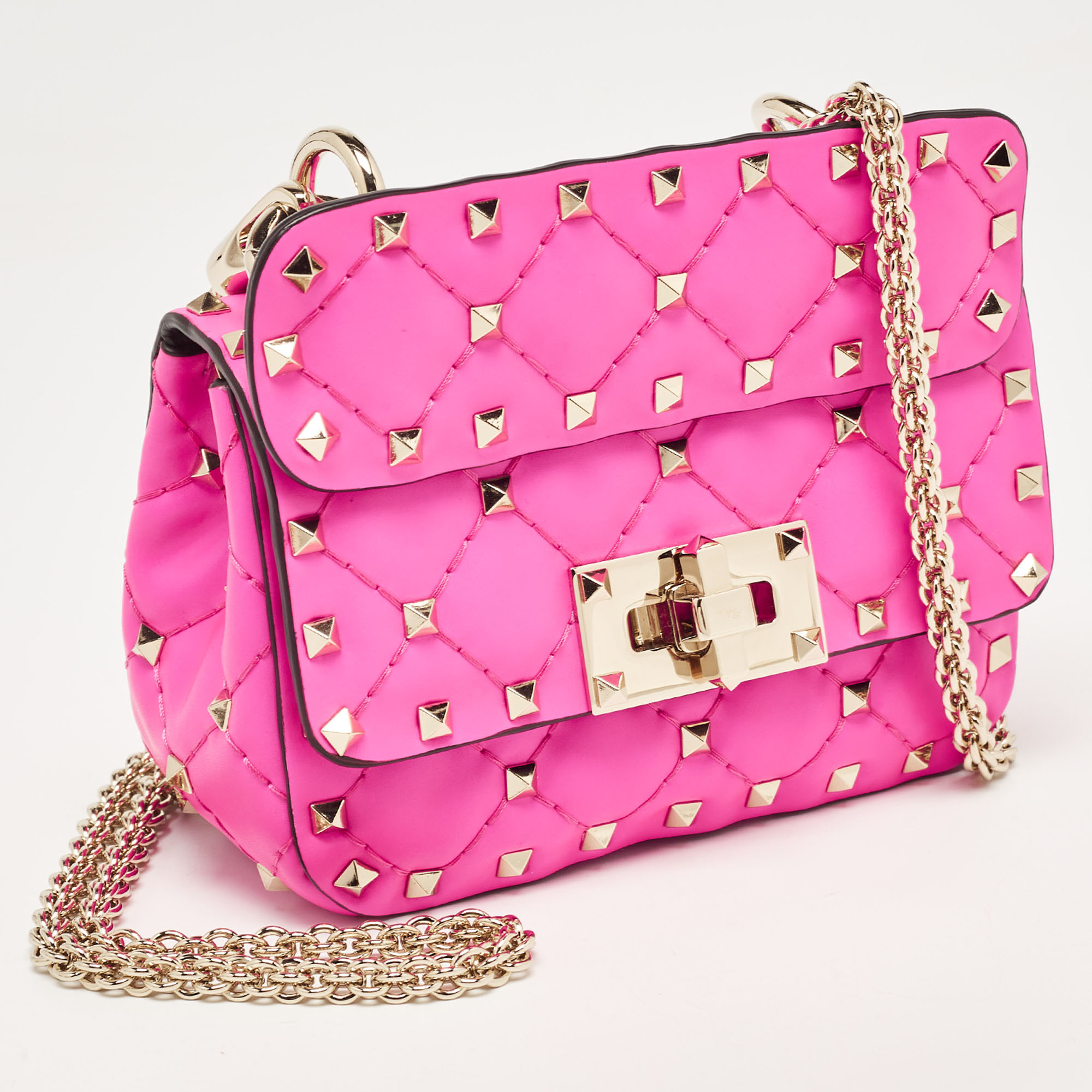 Valentino Pink Leather Micro Rockstud Spike Crossbody Bag