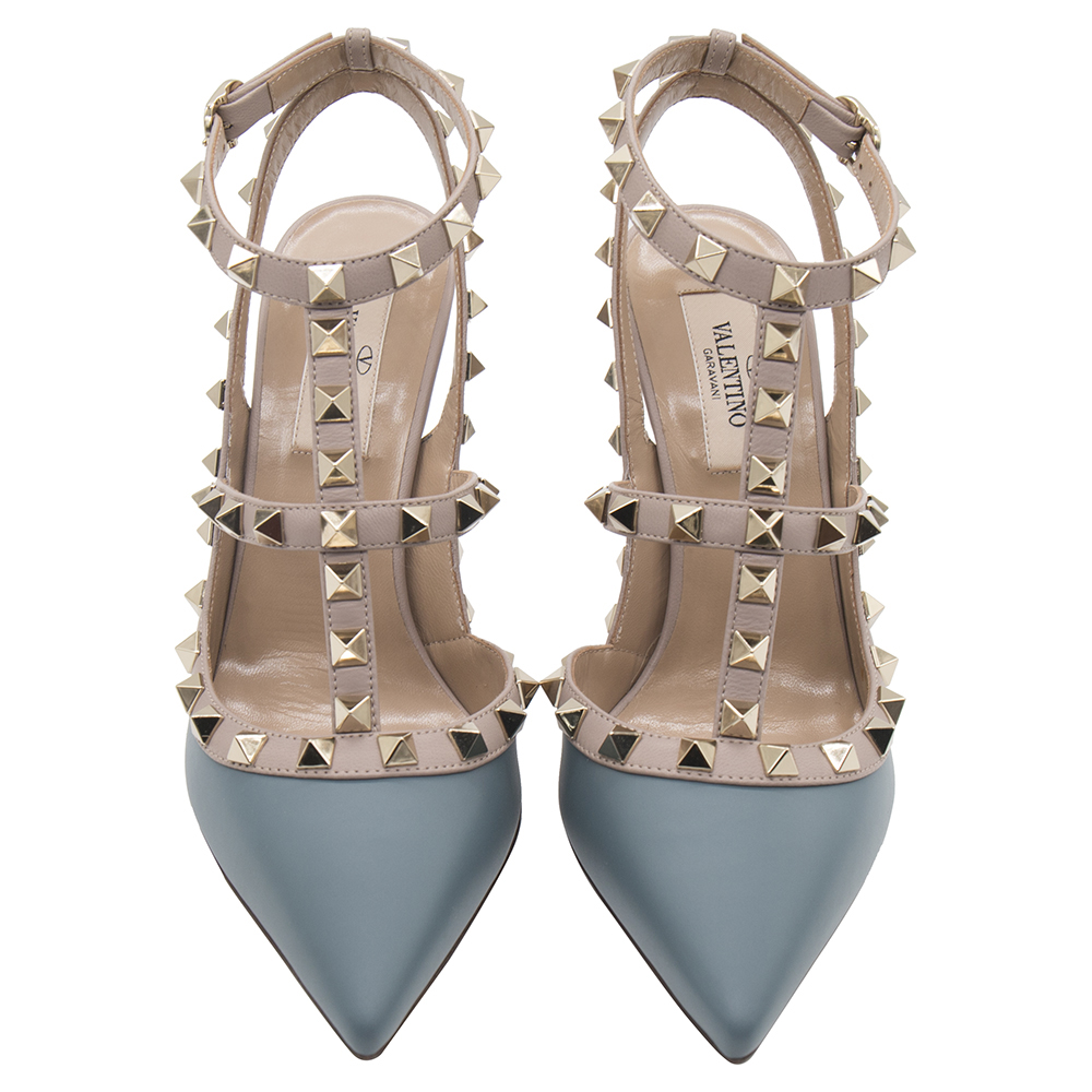 Valentino Dark Grey/Beige Leather Rockstud Embellished Pointed Toe Sandals Size
Valentino Dark Grey/Beige Leather Rockstud Embellished Pointed Toe Sandals Size