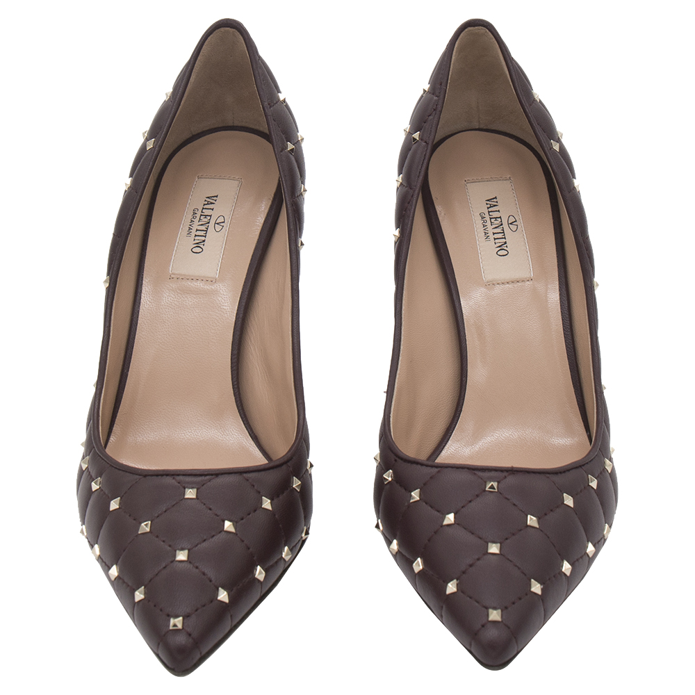 Valentino Chocolate Brown Leather Rockstud Embellished Pointed Toe Pumps Size
Valentino Chocolate Brown Leather Rockstud Embellished Pointed Toe Pumps Size