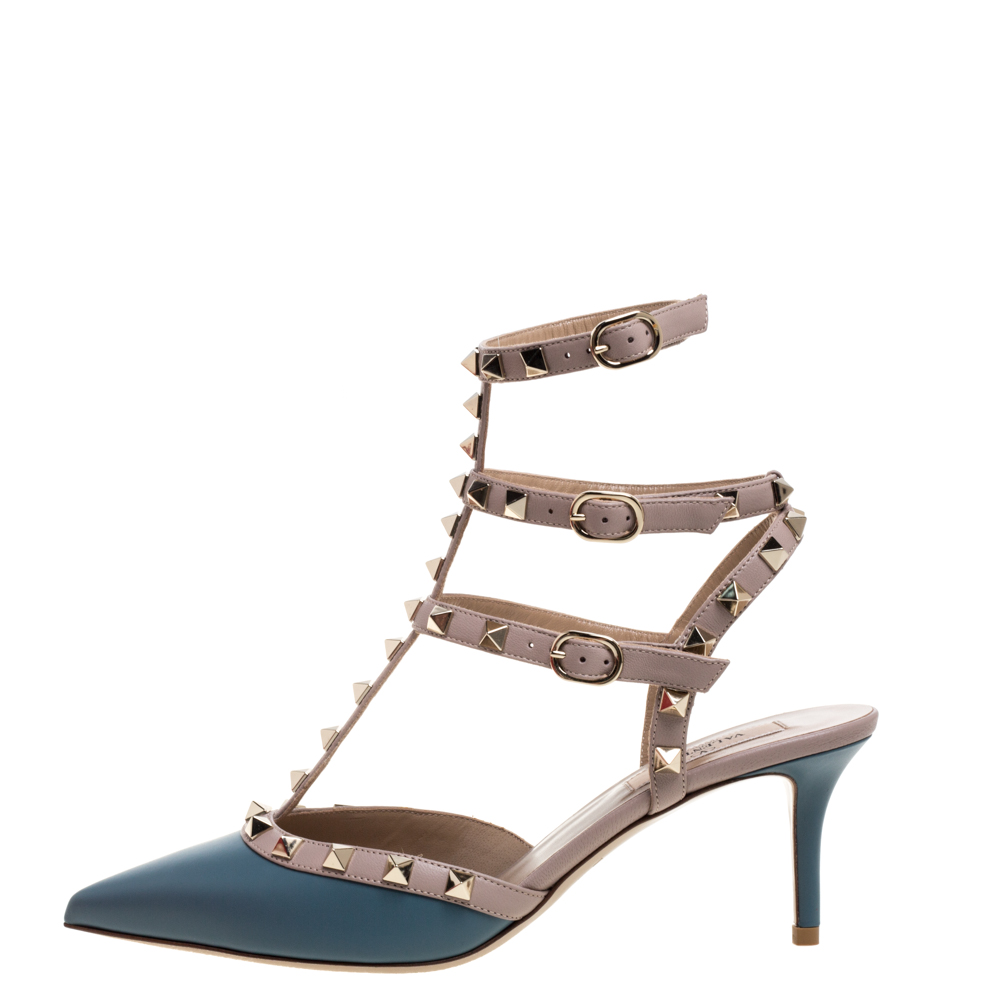 Valentino Teal Blue Leather Rockstud Embellished Pointed Toe Sandals Size
Valentino Teal Blue Leather Rockstud Embellished Pointed Toe Sandals Size