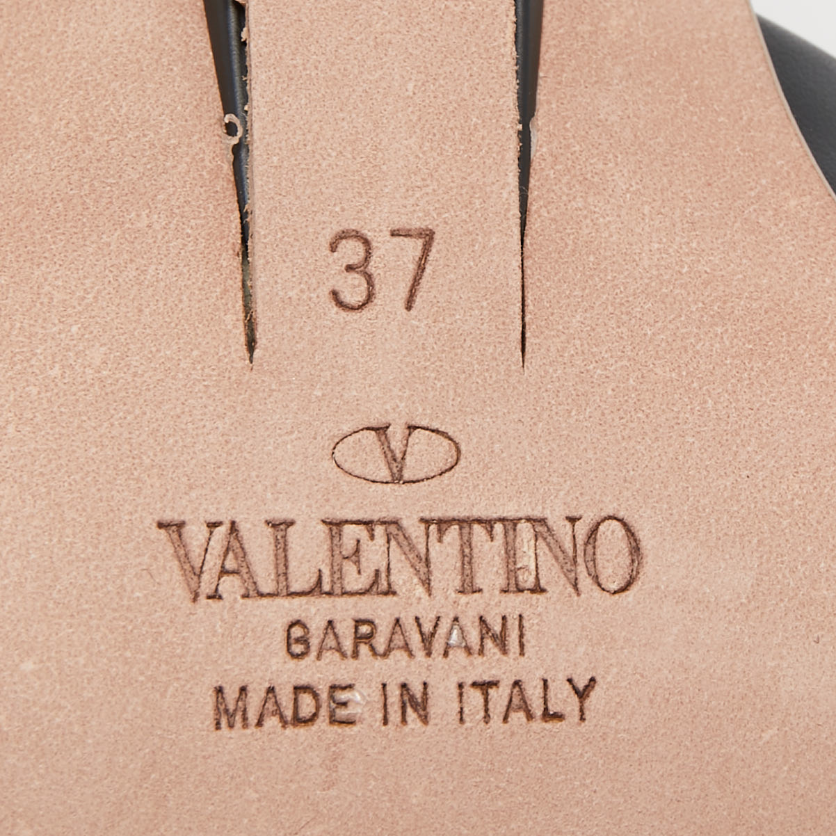 Valentino Black Leather Rockstud  Mules Size 37