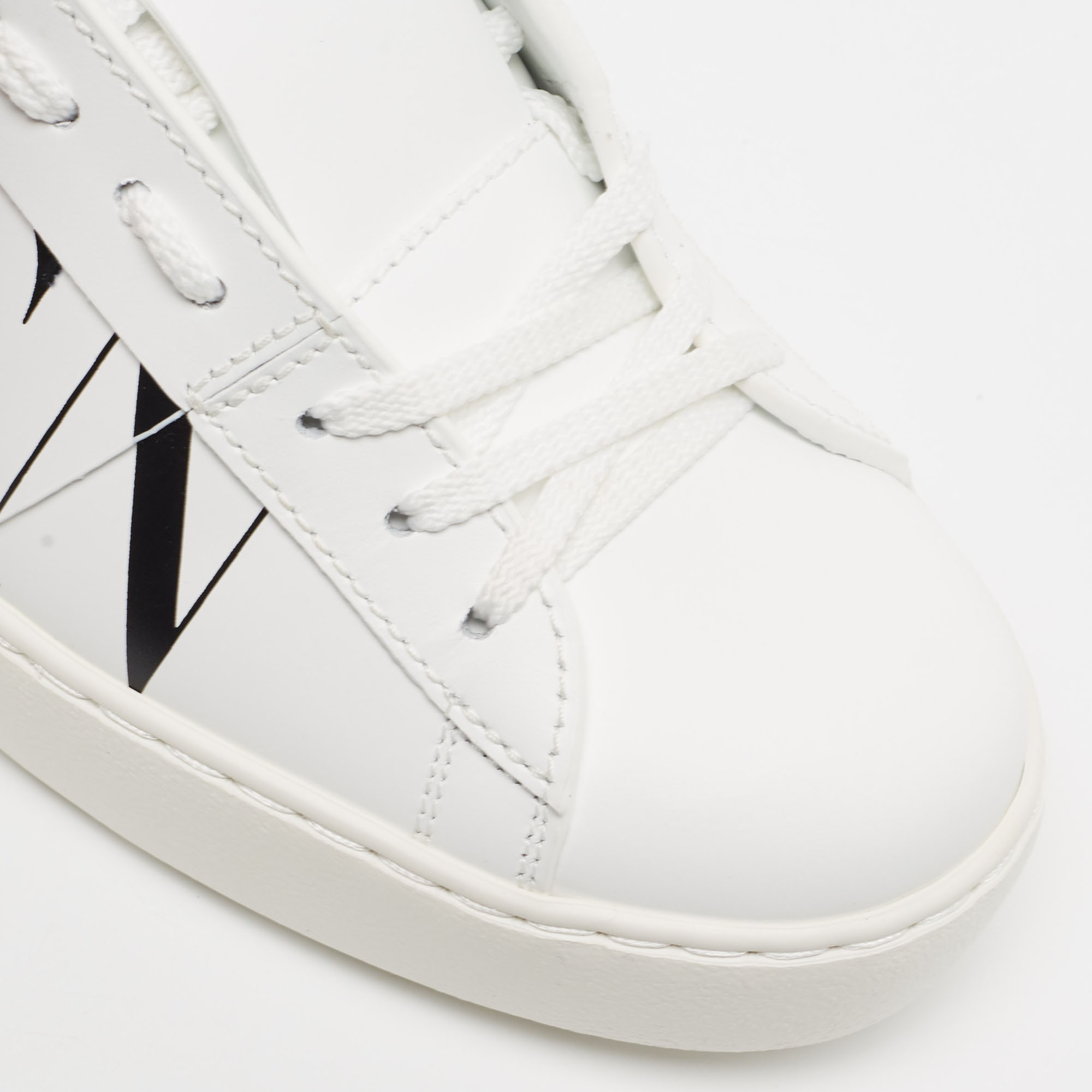 Valentino White Leather VLTN Open Sneakers Size 38