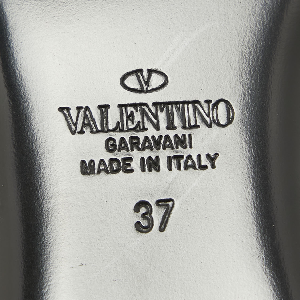 Valentino Black Leather Roman Stud Flat Mules Size 37