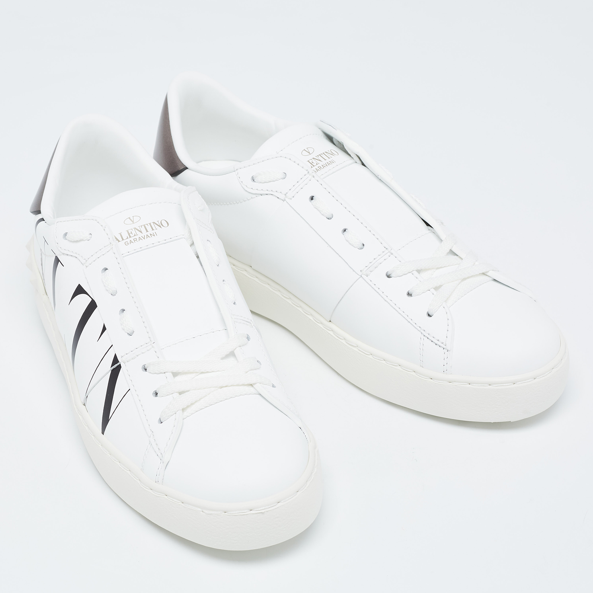 Valentino White Leather VLTN Low Top Sneakers Size 37.5
