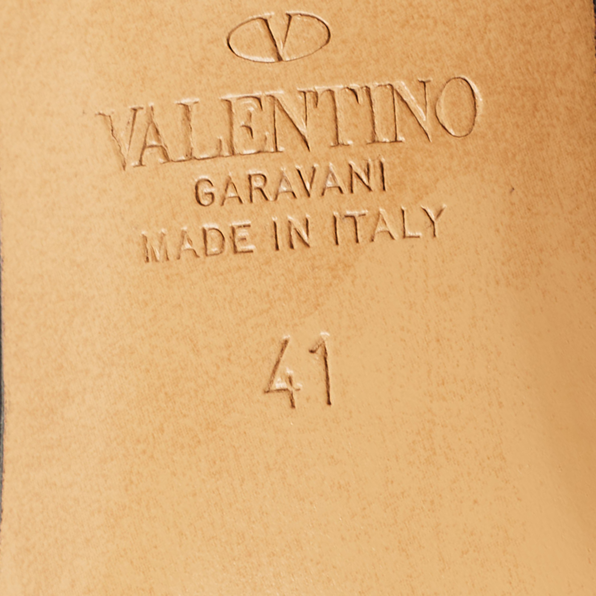 Valentino Black Leather Escape V Logo Slingback Pumps Size 41