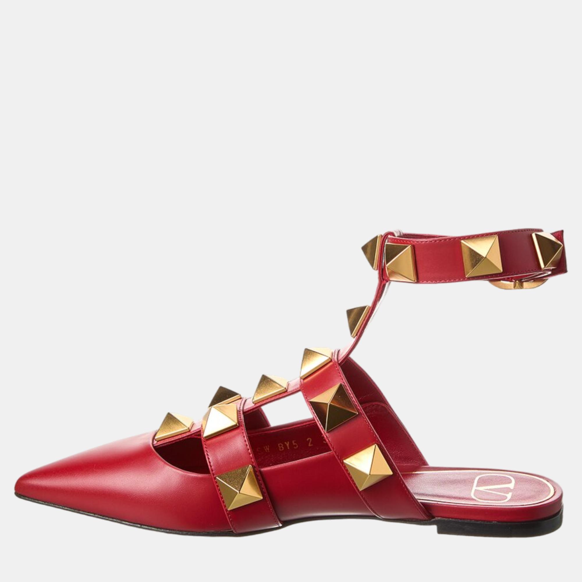 Valentino Red Leather Flat