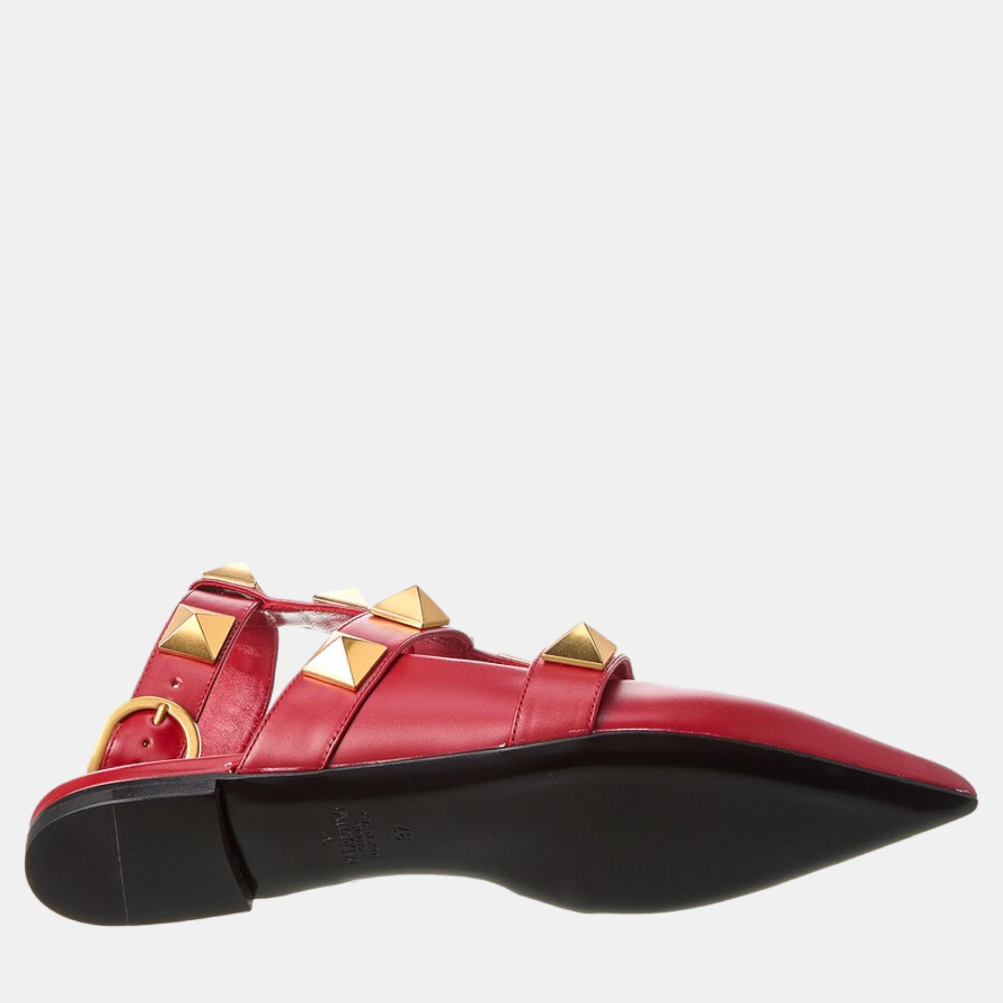 Valentino Red Leather Flat