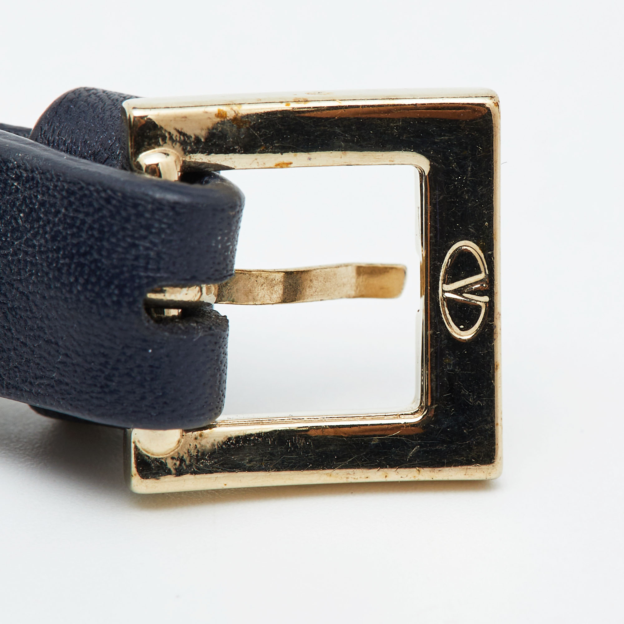 Valentino Rockstud Navy Blue Leather Bracelet