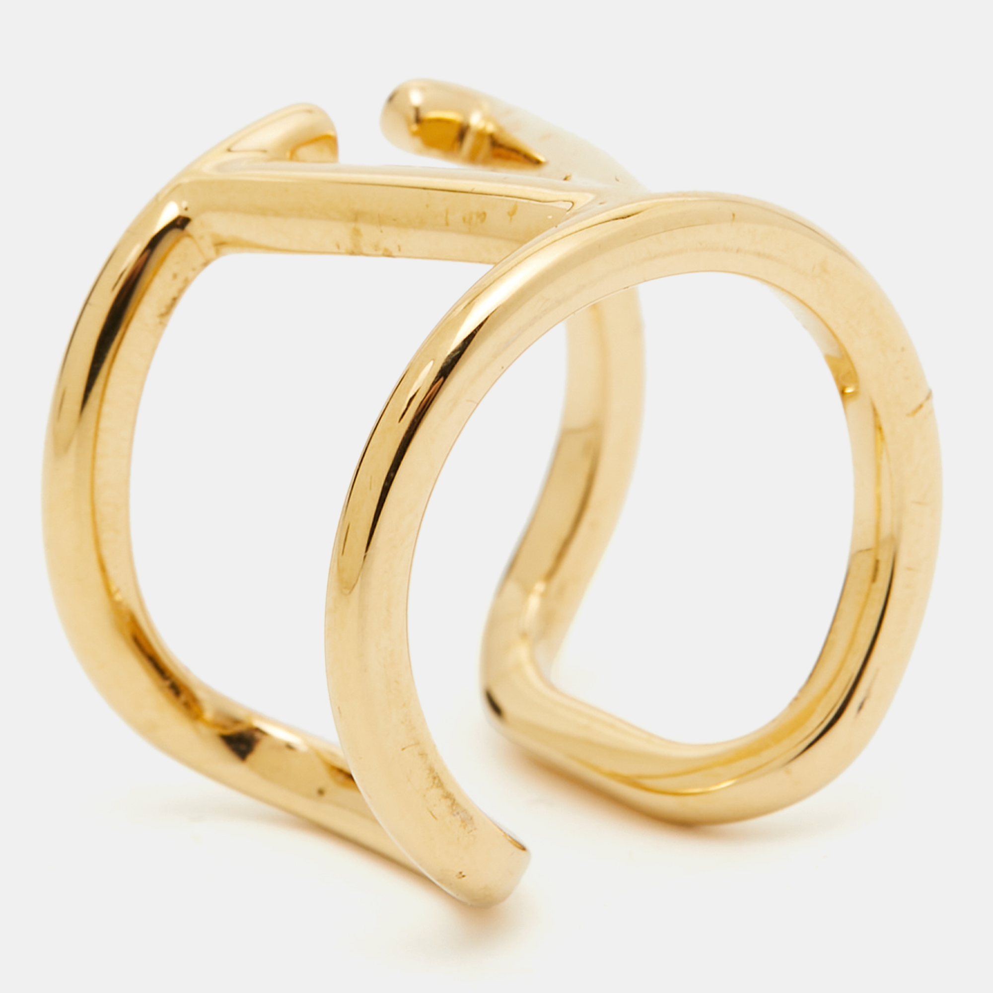 Valentino Vlogo Gold Tone Ring Size 57