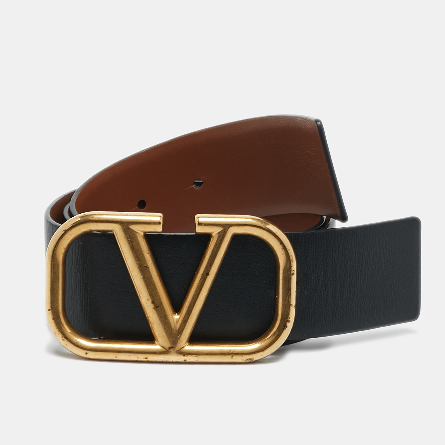 Valentino Black/Brown Leather VLogo Reversible Waist Belt 75CM
Valentino Black/Brown Leather VLogo Reversible Waist Belt 75CM