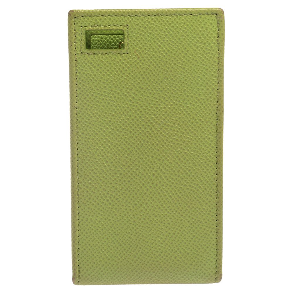 Valentino Green Grained Leather Rockstud IPhone 5 Flip Case