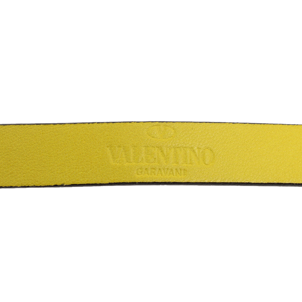 Valentino Yellow Leather Oversized Bow Belt 80 CM