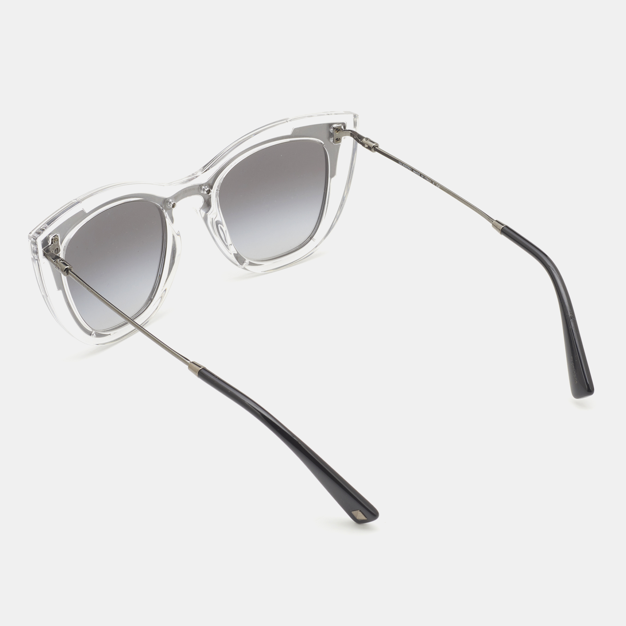 Valentino Transparent & Metal/Grey Gradient VA 4031 Cat-Eye Sunglasses