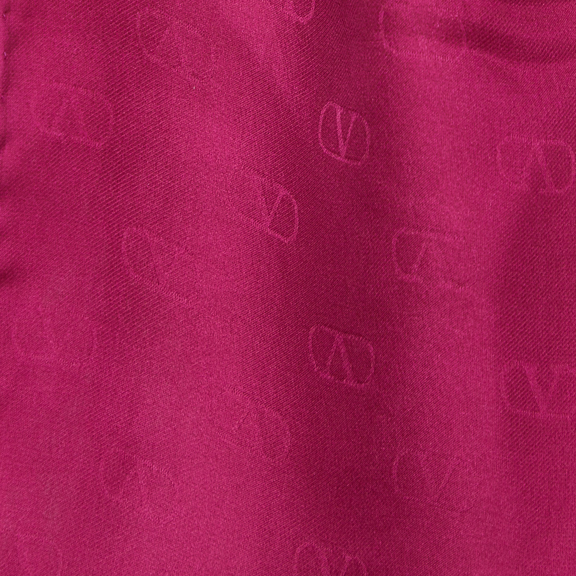 Valentino Dark Pink Vlogo Silk Chiffon Scarf