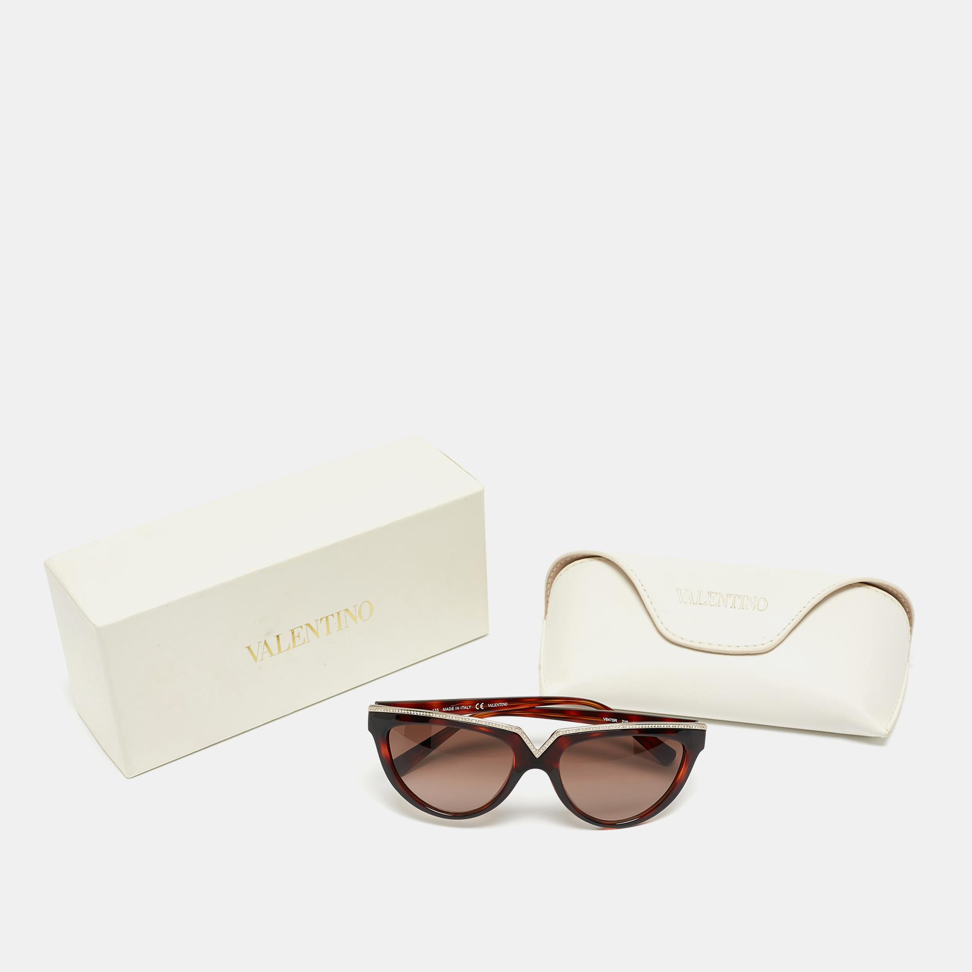 Valentino Brown Gradient V647SR Cat Eye Sunglasses