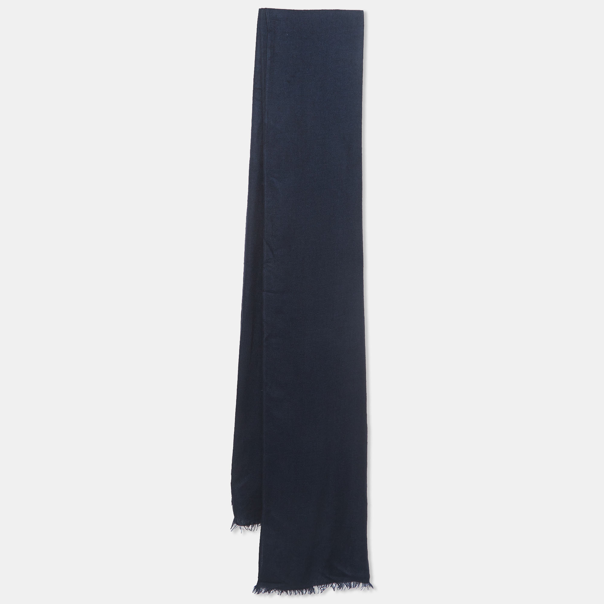 Valentino miss v vintage navy blue cashmere and silk scarf