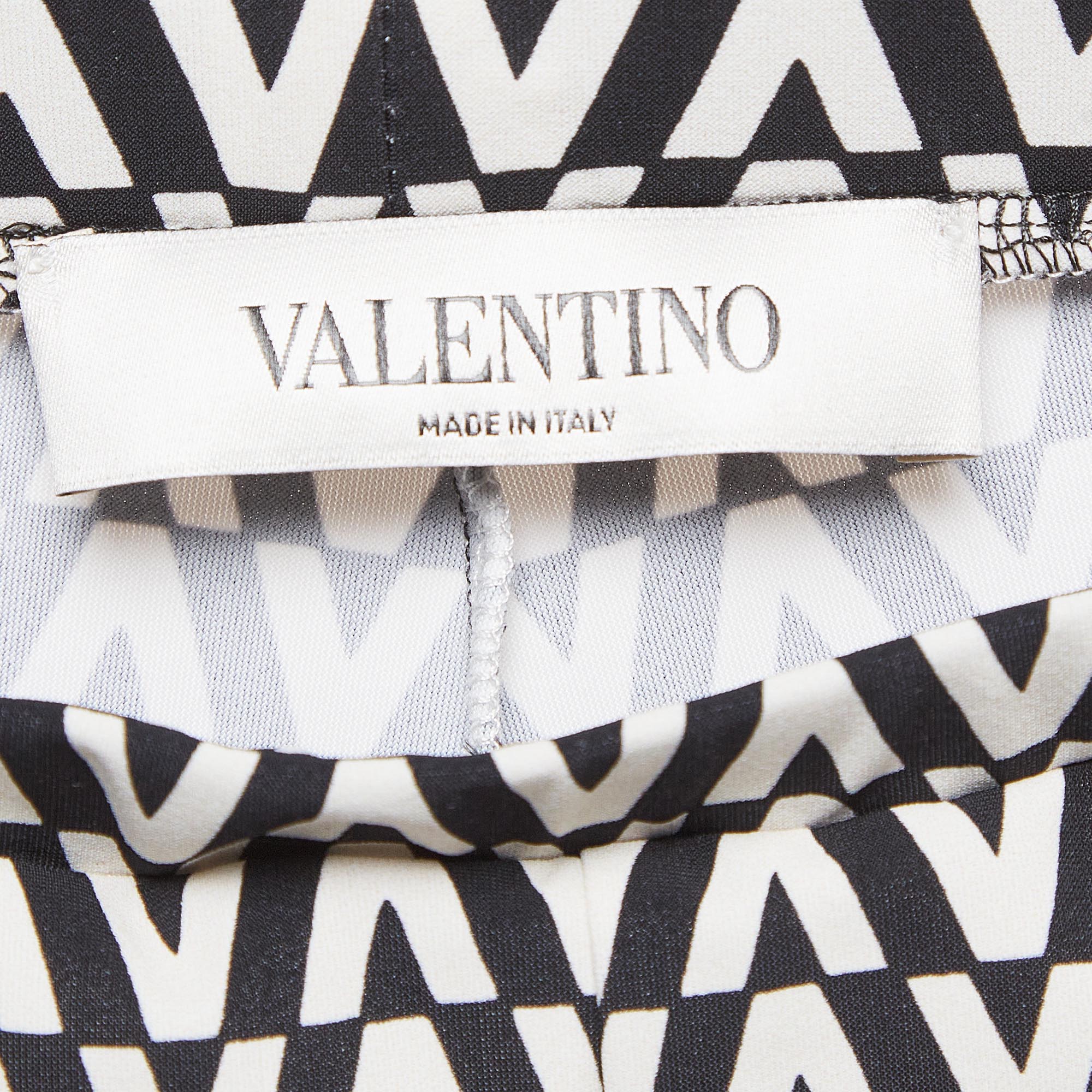 Valentino White/Black V Optical Print Jersey Leggings XS