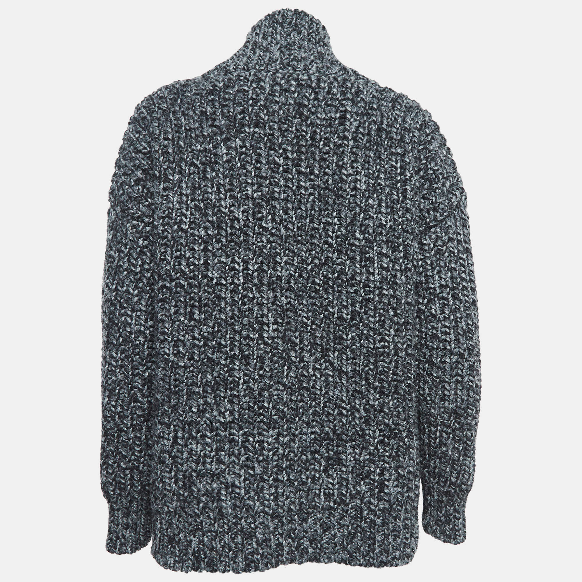 Valentino Grey Wool Knit V Neck Knit Sweater XS