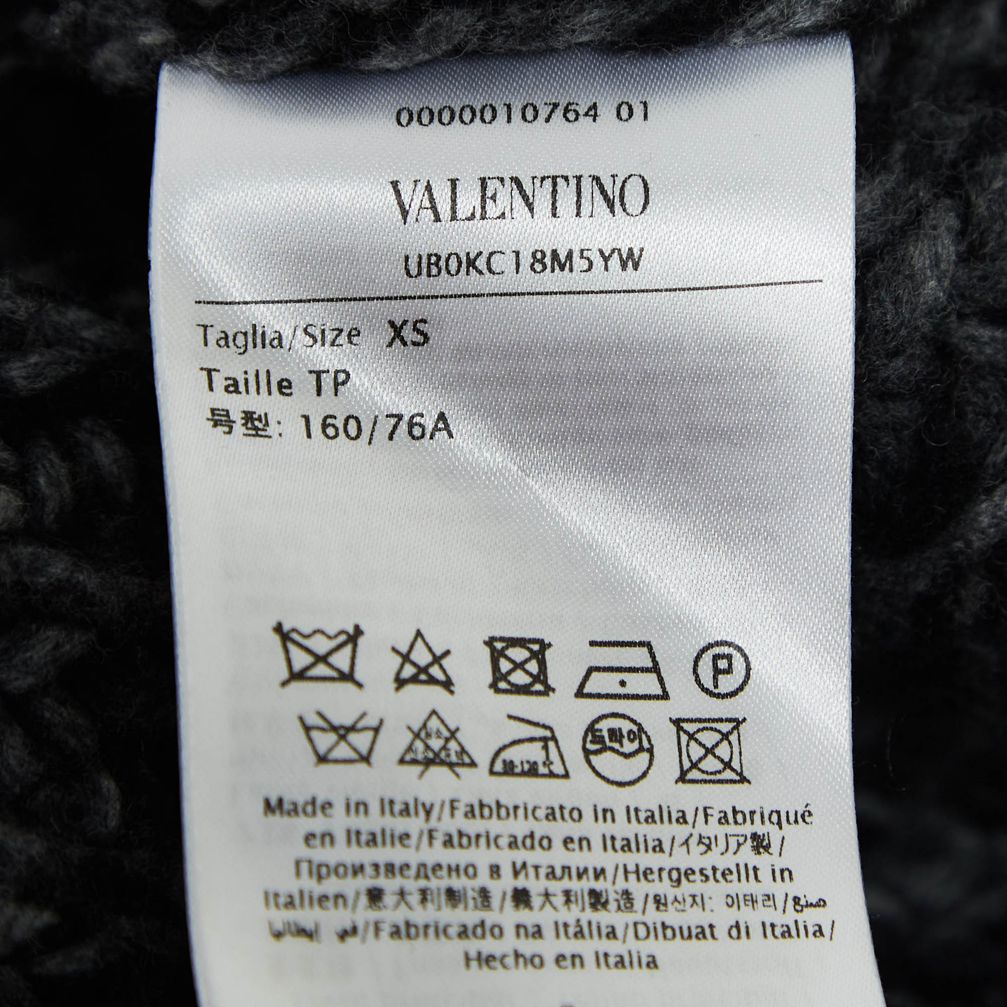 Valentino Grey Wool Knit V Neck Knit Sweater XS