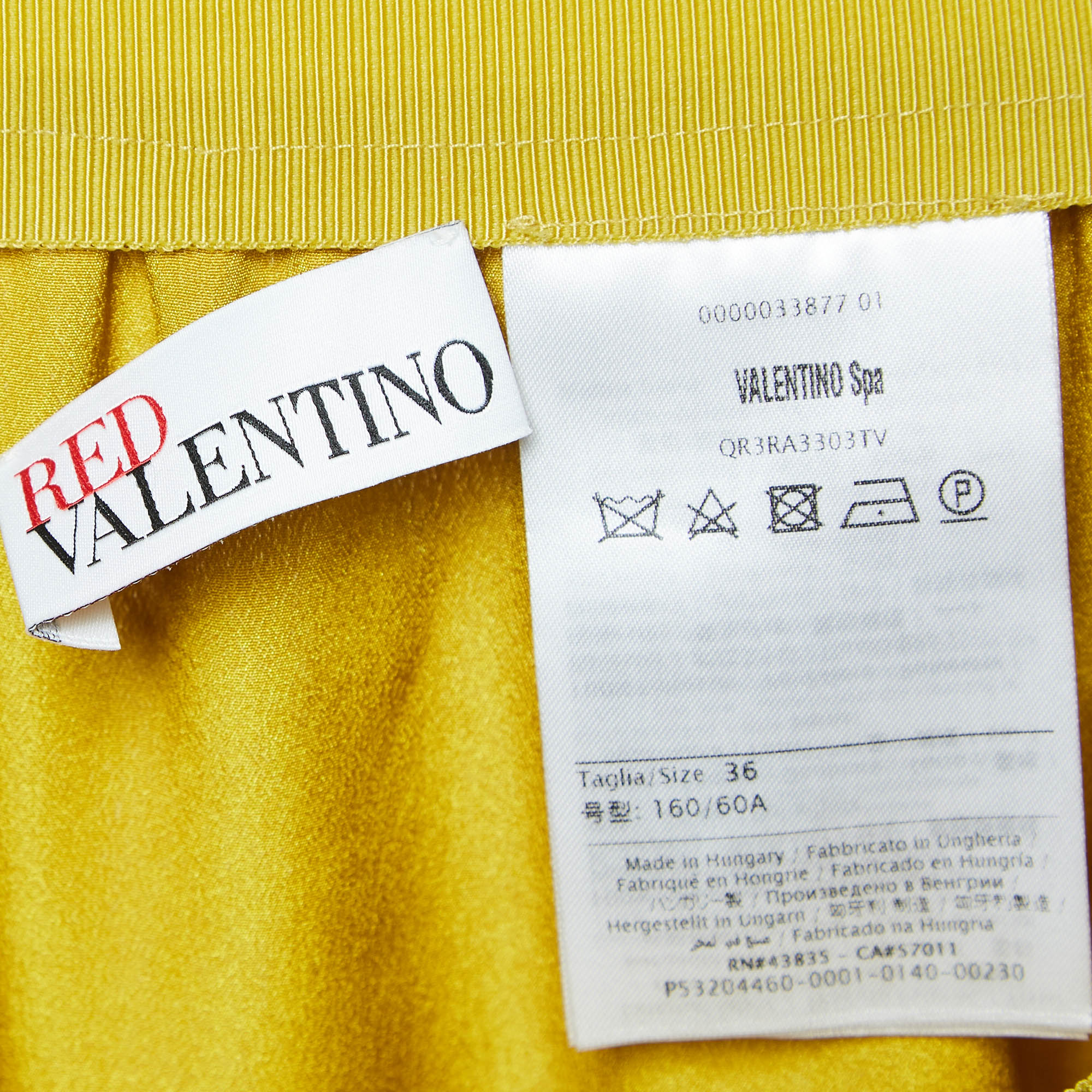 RED Valentino Green/Yellow Tulle Midi Skirt XS