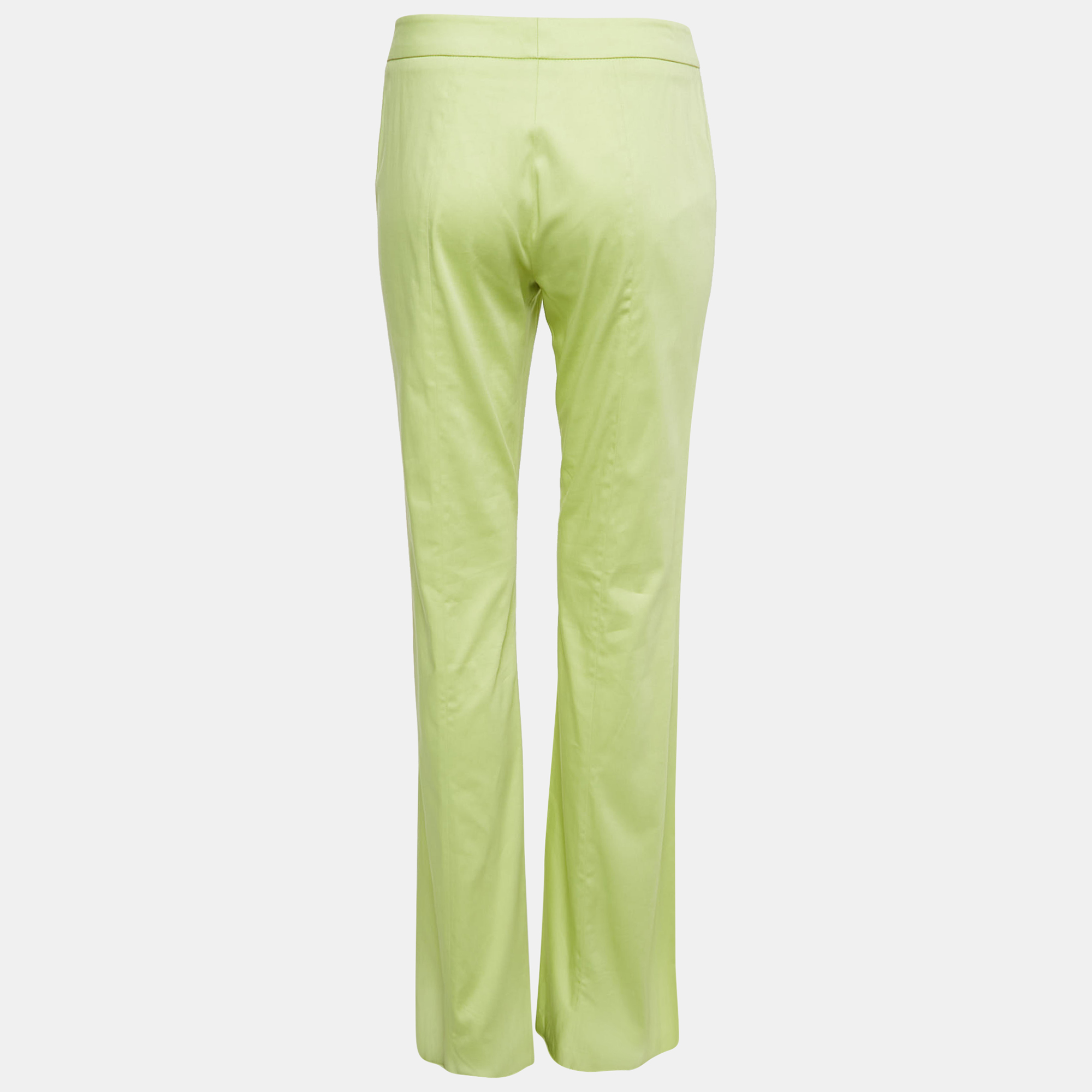 Valentino Green Cotton Straight Leg Trousers S