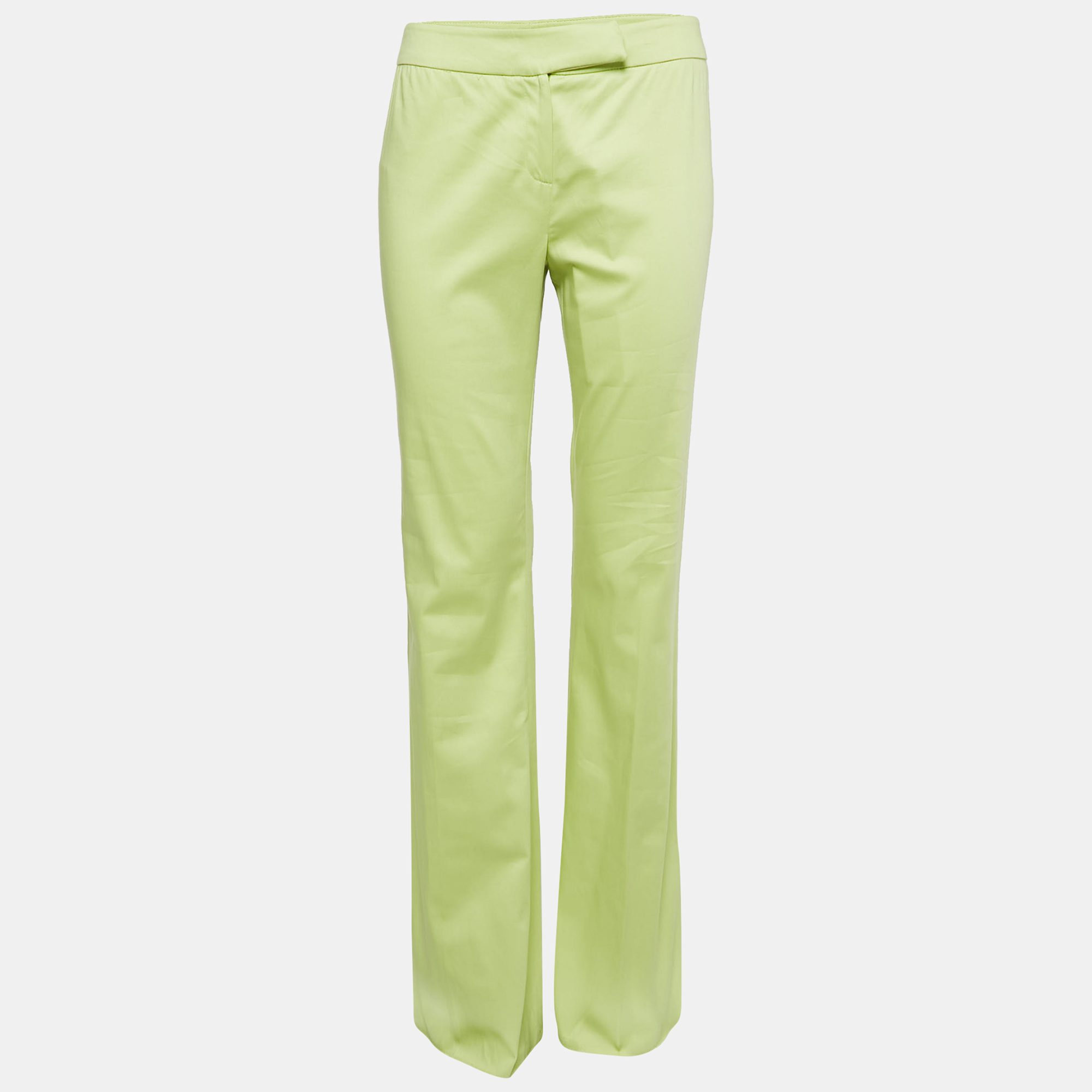 Valentino Green Cotton Straight Leg Trousers S