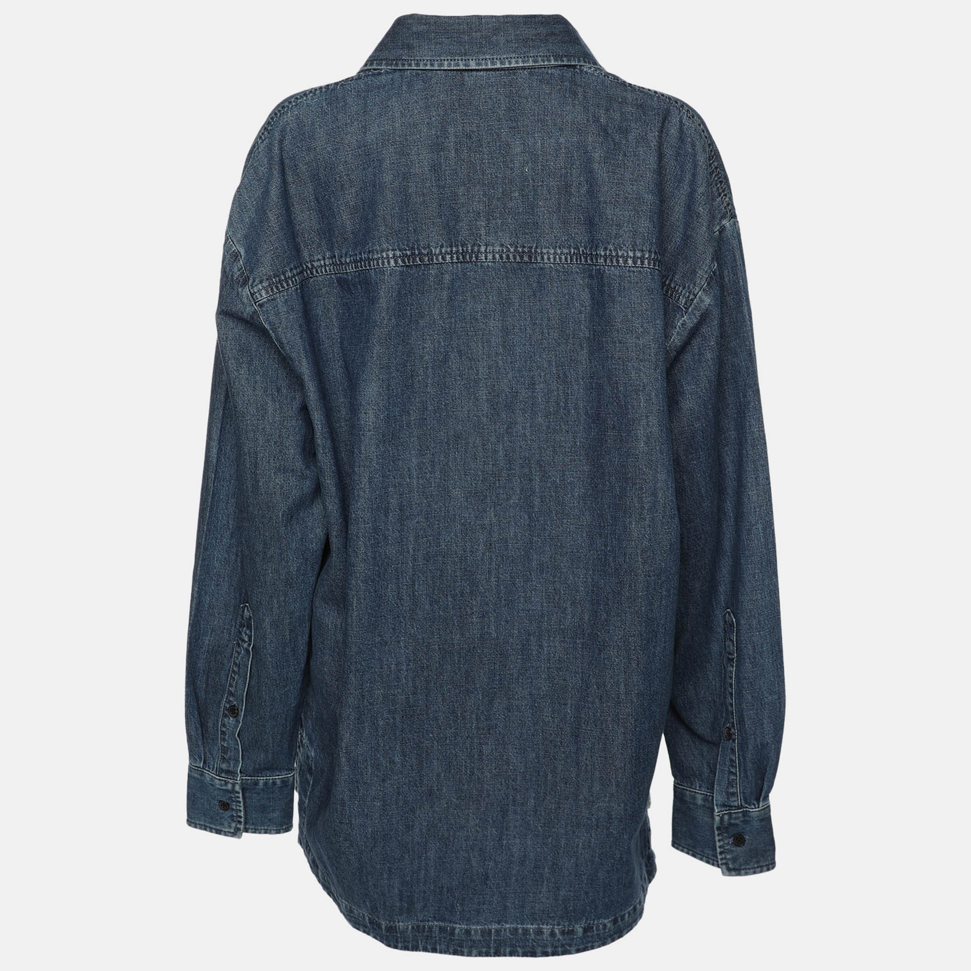 Valentino Blue Denim Long Sleeve Shirt L