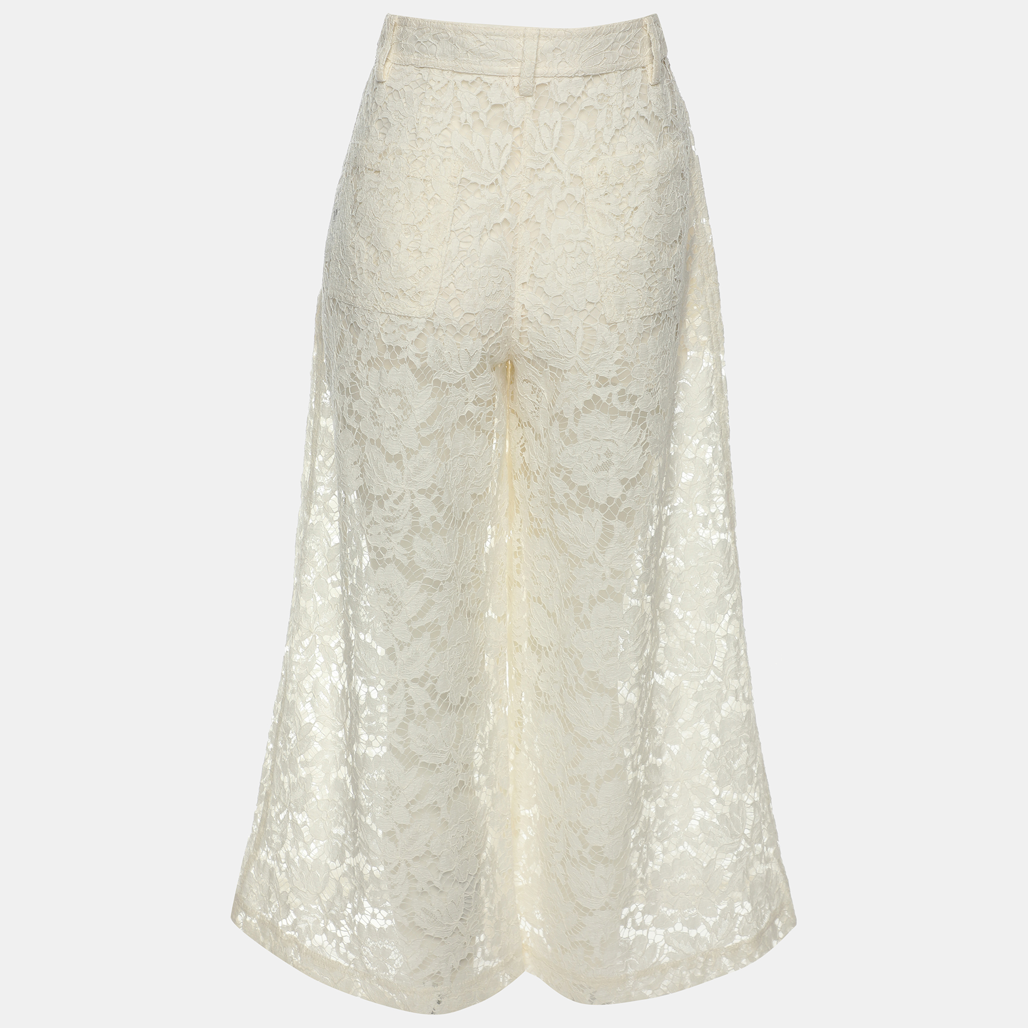 Valentino Cream Lace Wide Leg Trouser XS