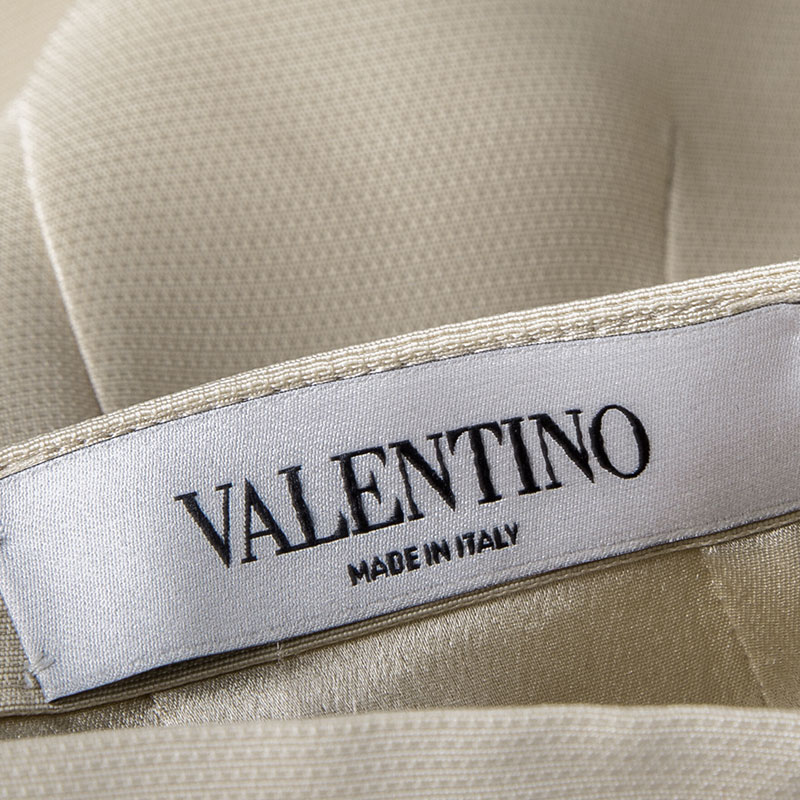 Valentino Beige Silk Pencil Skirt M
