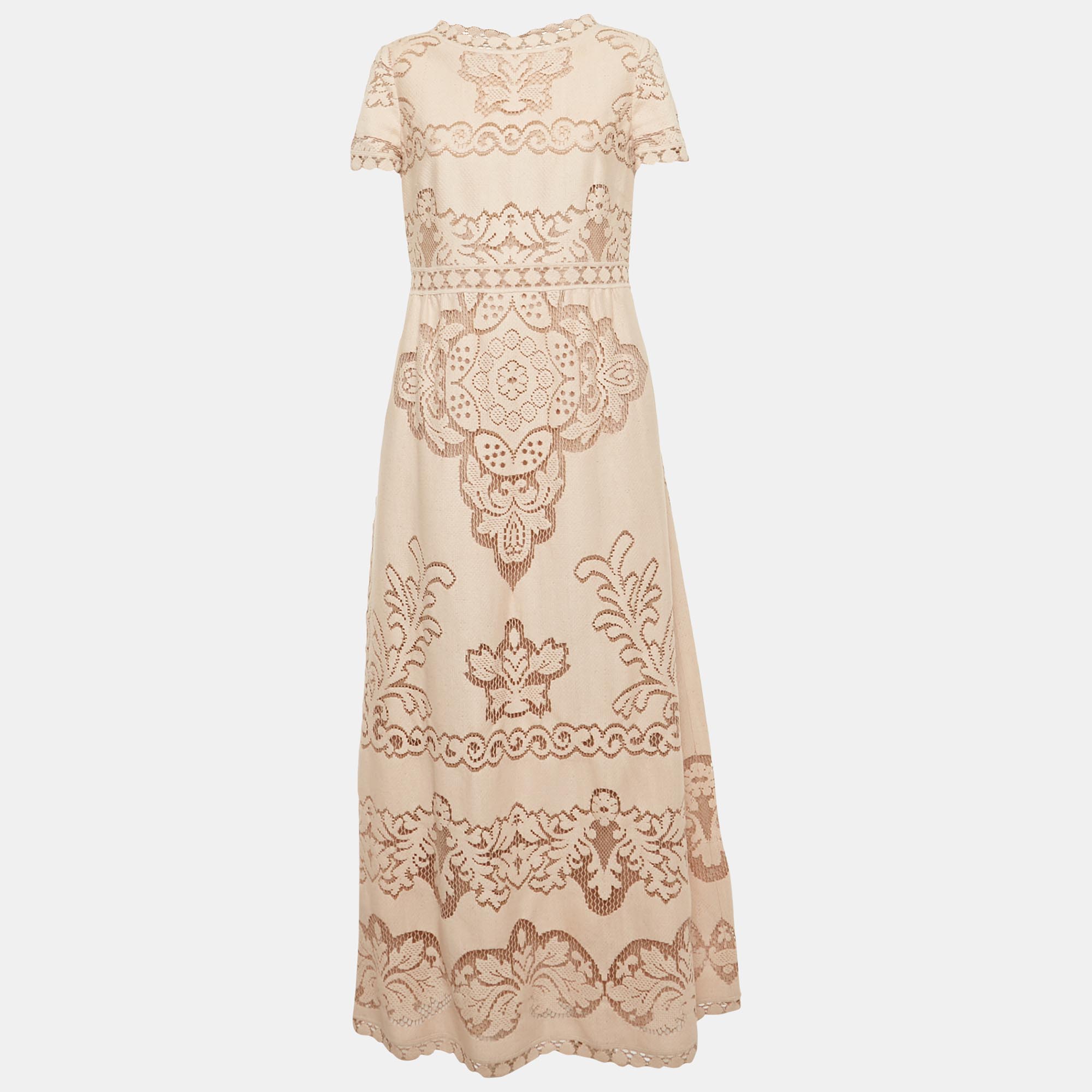 Valentino Pink Patterned Lace Maxi Dress L
Valentino Pink Patterned Lace Maxi Dress L