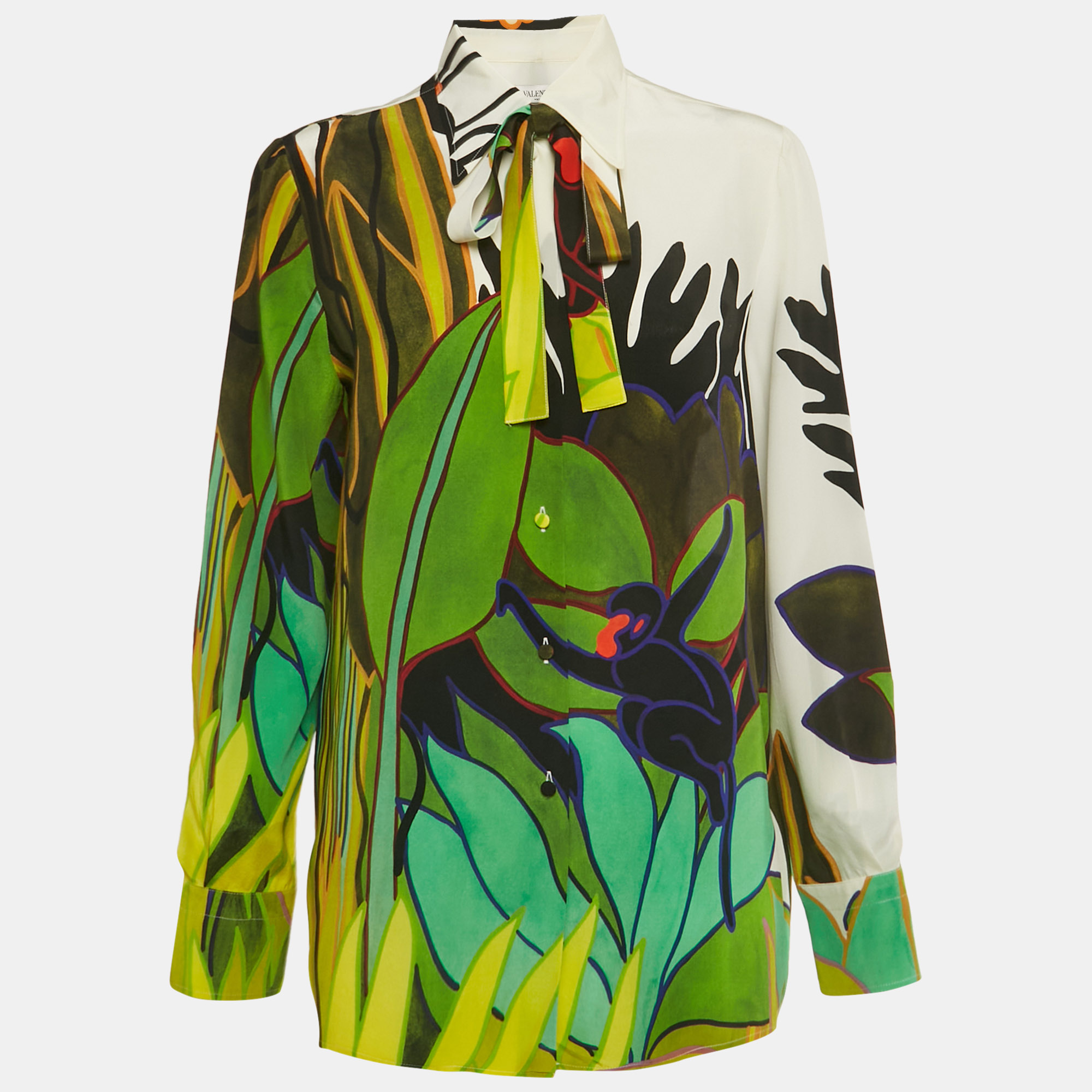 Valentino Green Printed Silk Shirt M
Valentino Green Printed Silk Shirt M