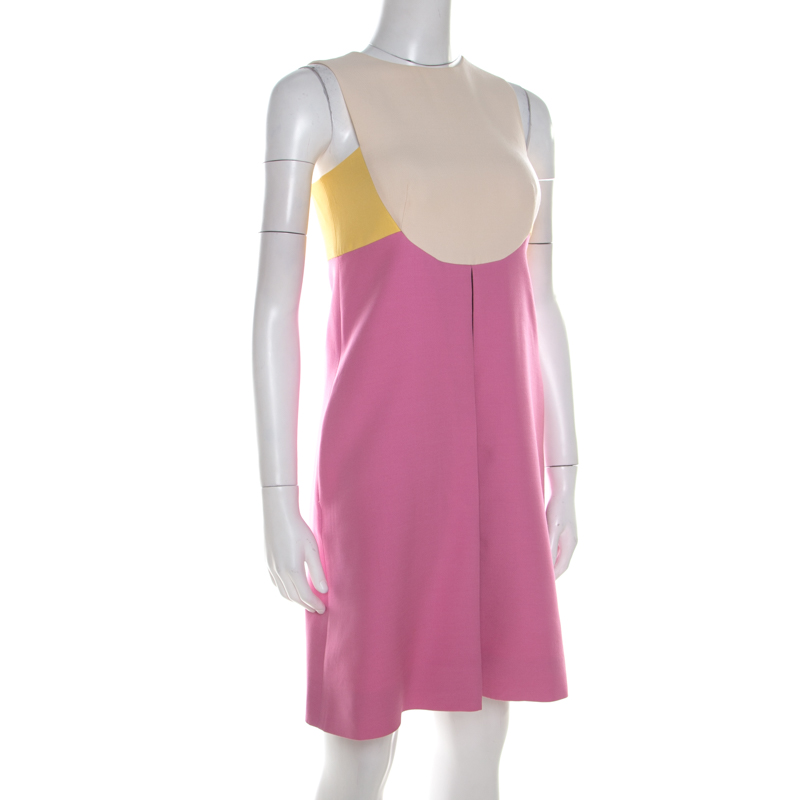 Valentino Colorblock Silk Wool Sleeveless A Line Dress, Multicolor
Valentino Colorblock Silk Wool Sleeveless A Line Dress, Multicolor