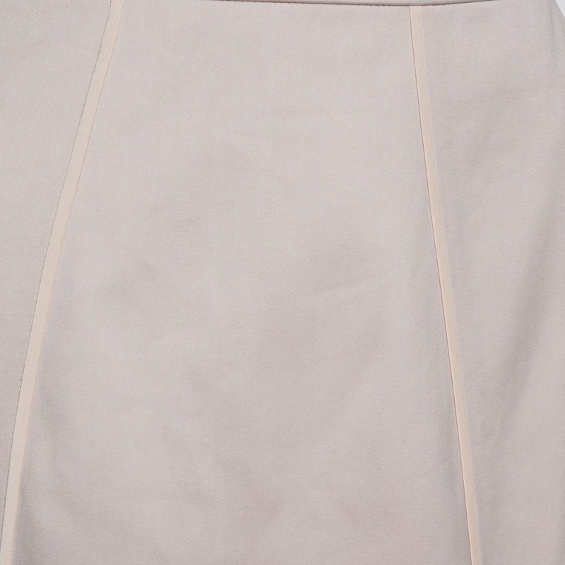Valentino Beige Cotton Ruffle Detail Paneled Knee Length Skirt M