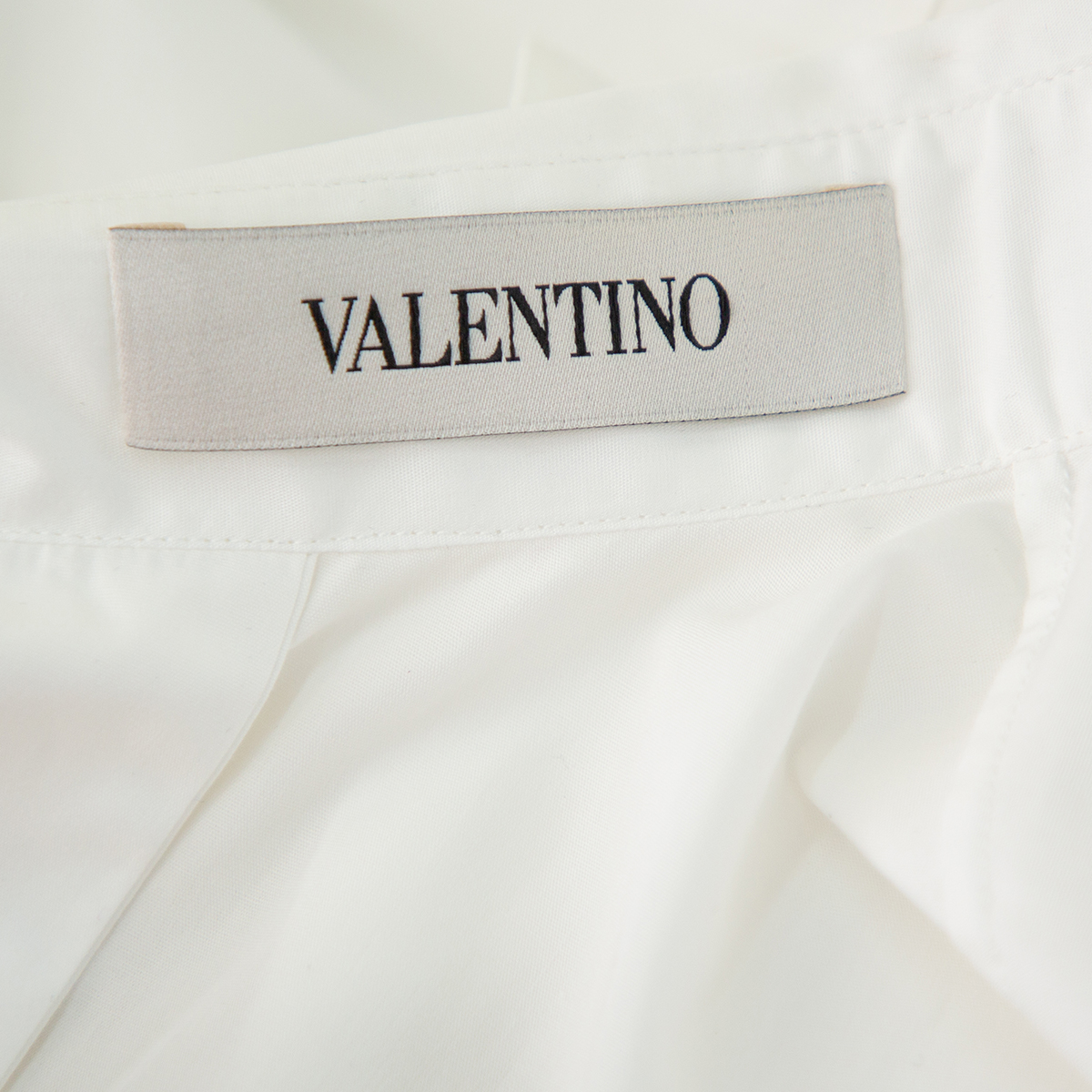 Valentino White Cotton Back Tie Detail Button Front Shirt S
