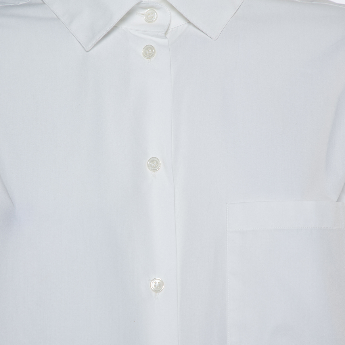 Valentino White Cotton Back Tie Detail Button Front Shirt S