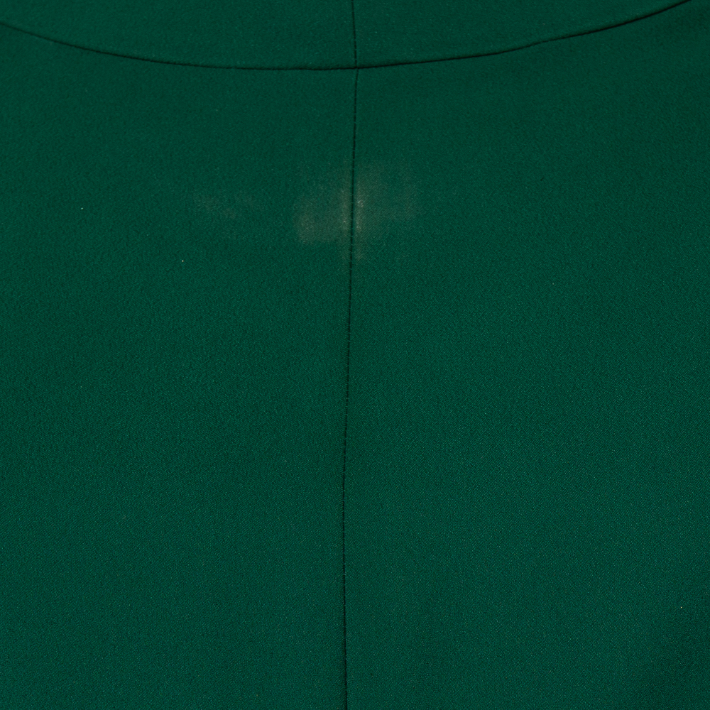 Valentino Green Crepe Embellished Sleeve Cape Detail Shift Dress M