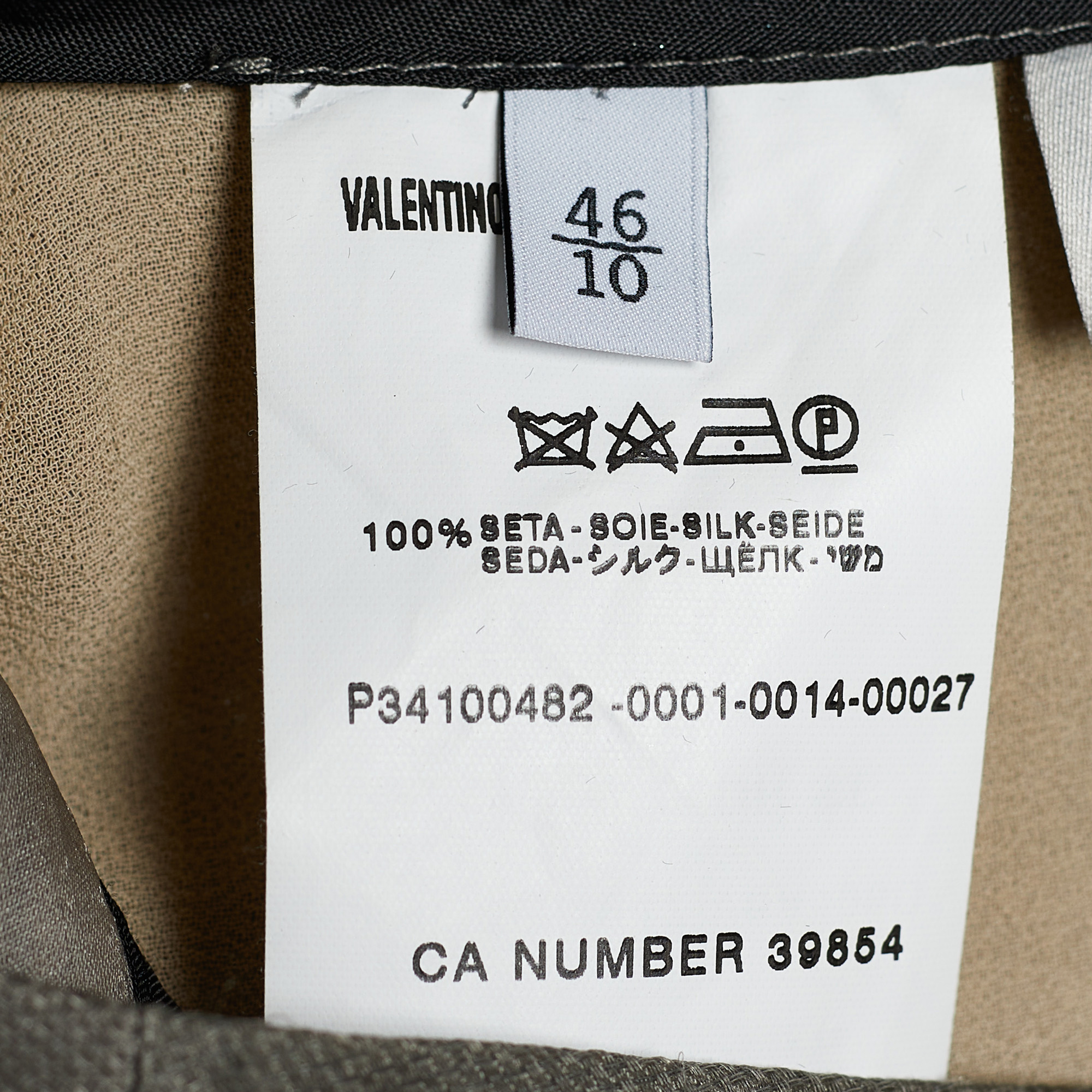 Valentino Grey Silk Pleat Detail Skirt L