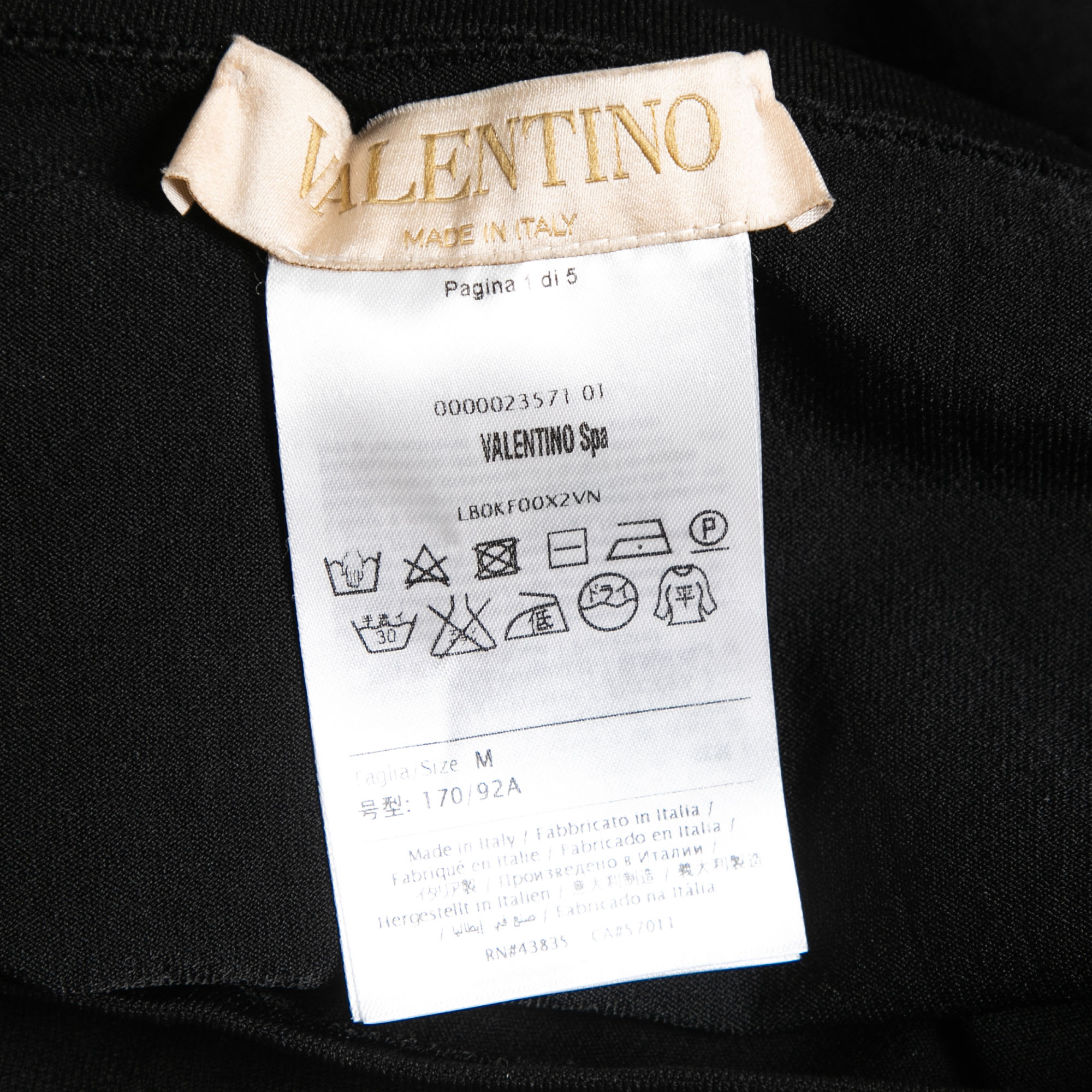 Valentino Black Stretch Jersey Leggings M