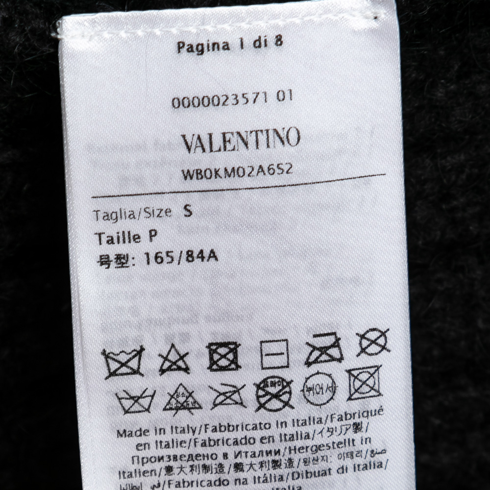 Valentino Black Sequin Embellished Wool Sweater Vest S
