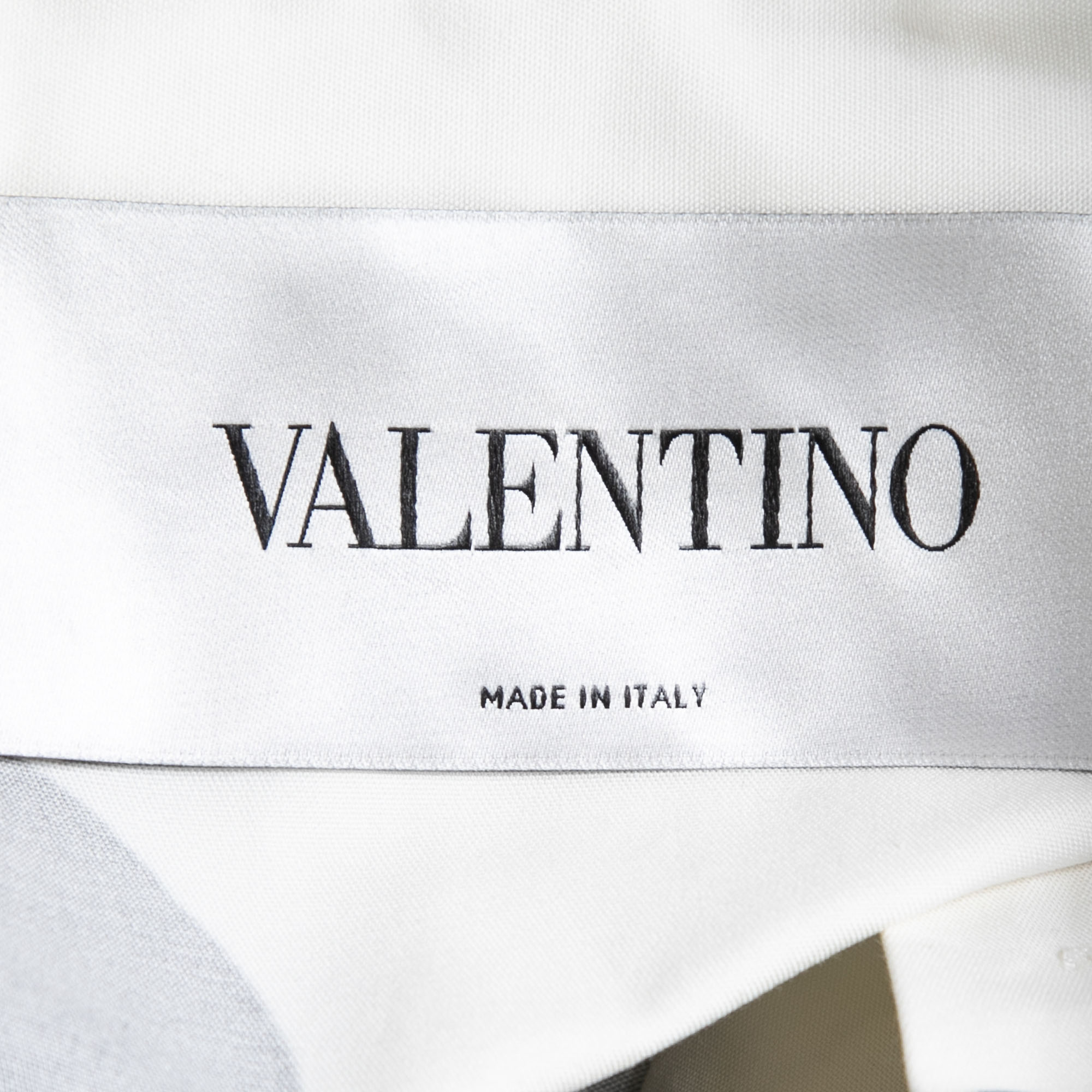 Valentino White Jungle Print Cotton Puff Sleeve Long Dress S