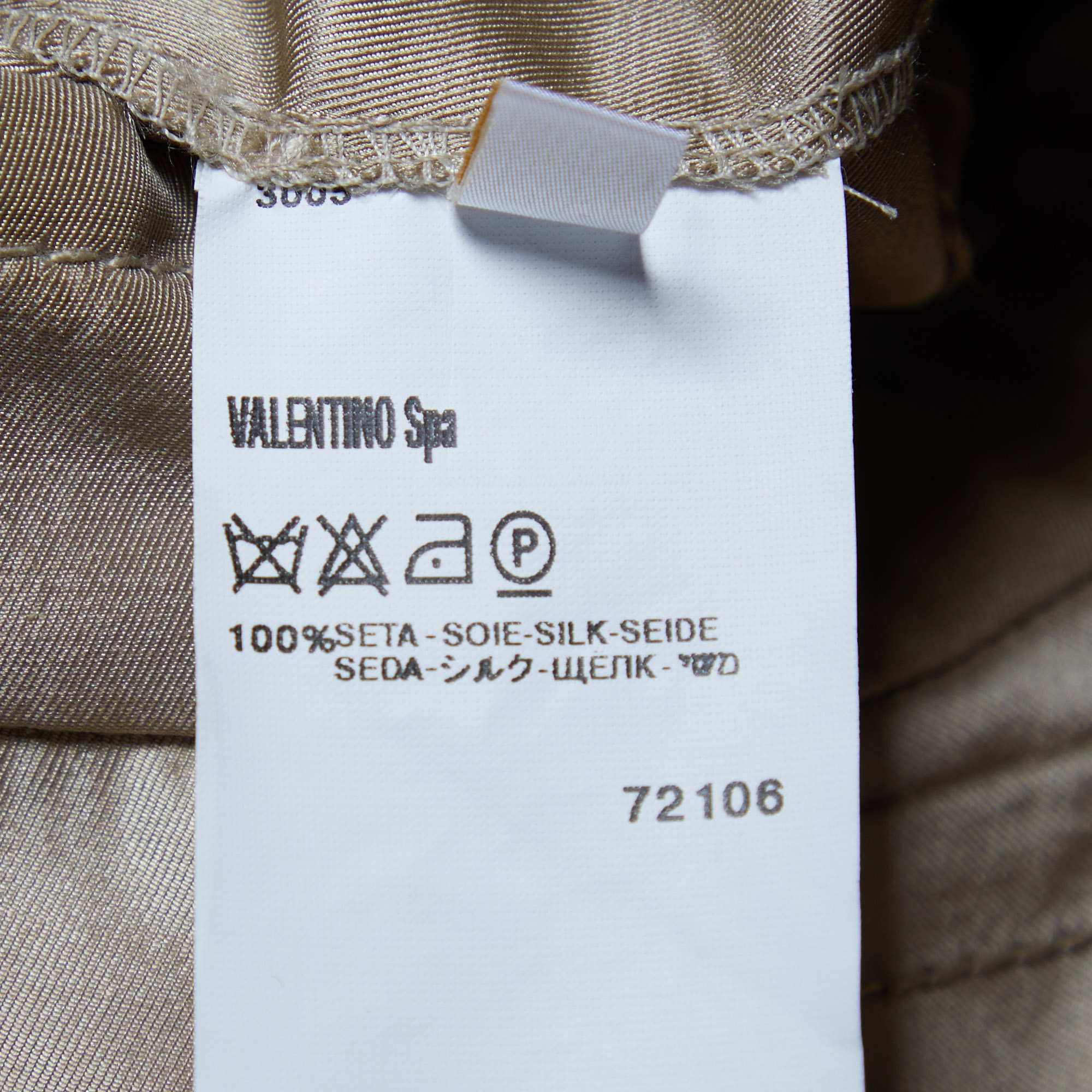 Valentino Beige Silk Mid Length Coat & Pants S