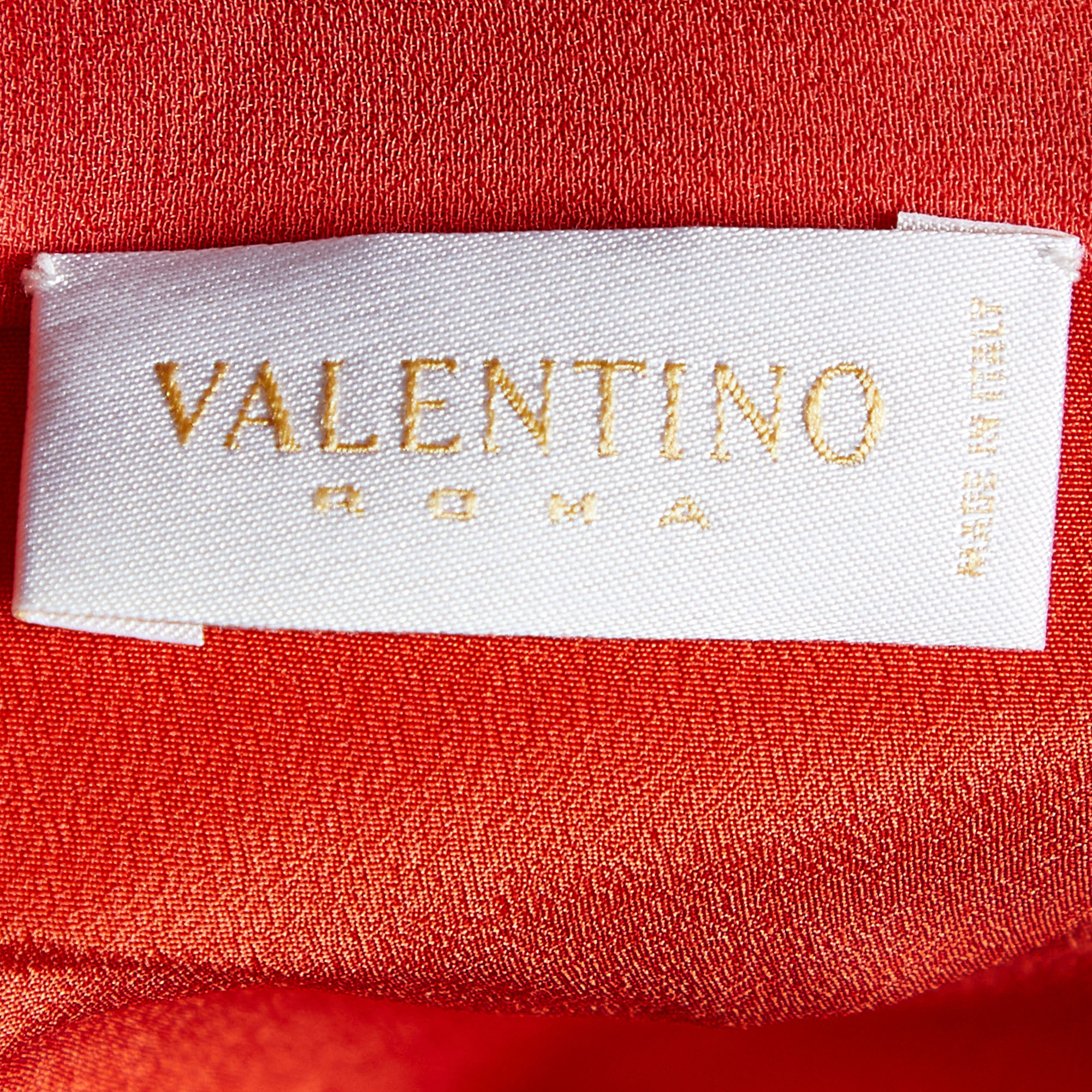 Valentino Red Silk Chiffon Ruffle Detail Sleeveless Mini Dress S
