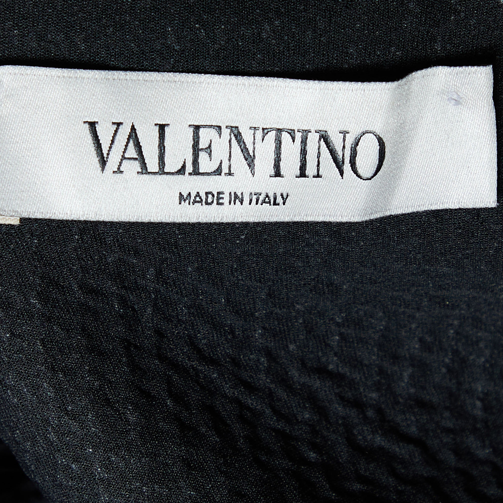 Valentino Black Synthetic Fringed Overcoat S