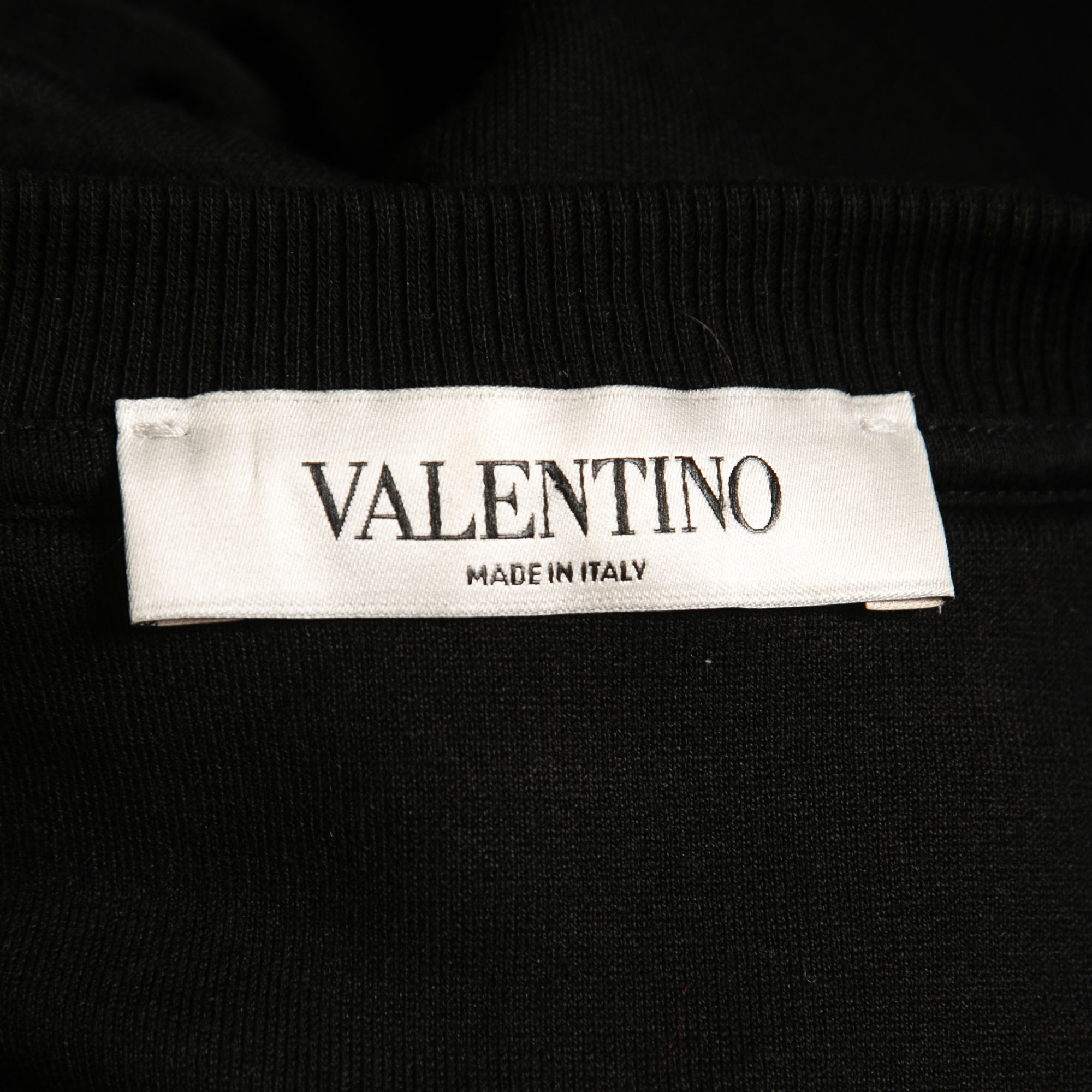 Valentino Black VLTN Print Cotton Crew Neck Sweatshirt XS
