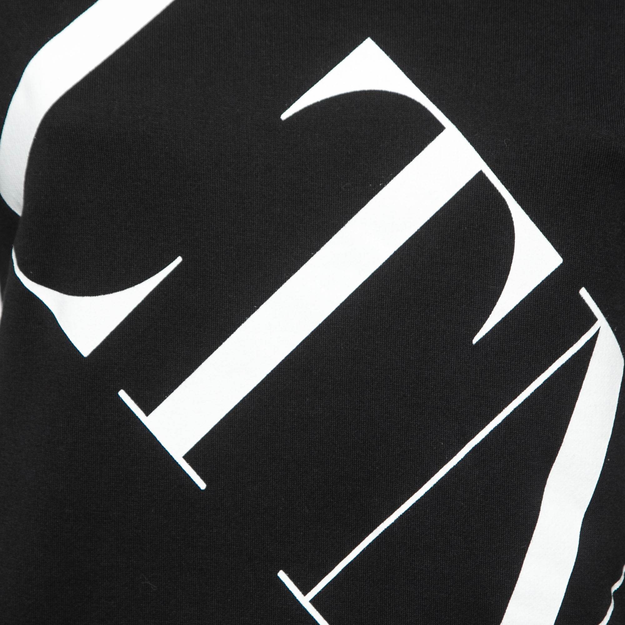 Valentino Black VLTN Print Cotton Crew Neck Sweatshirt XS