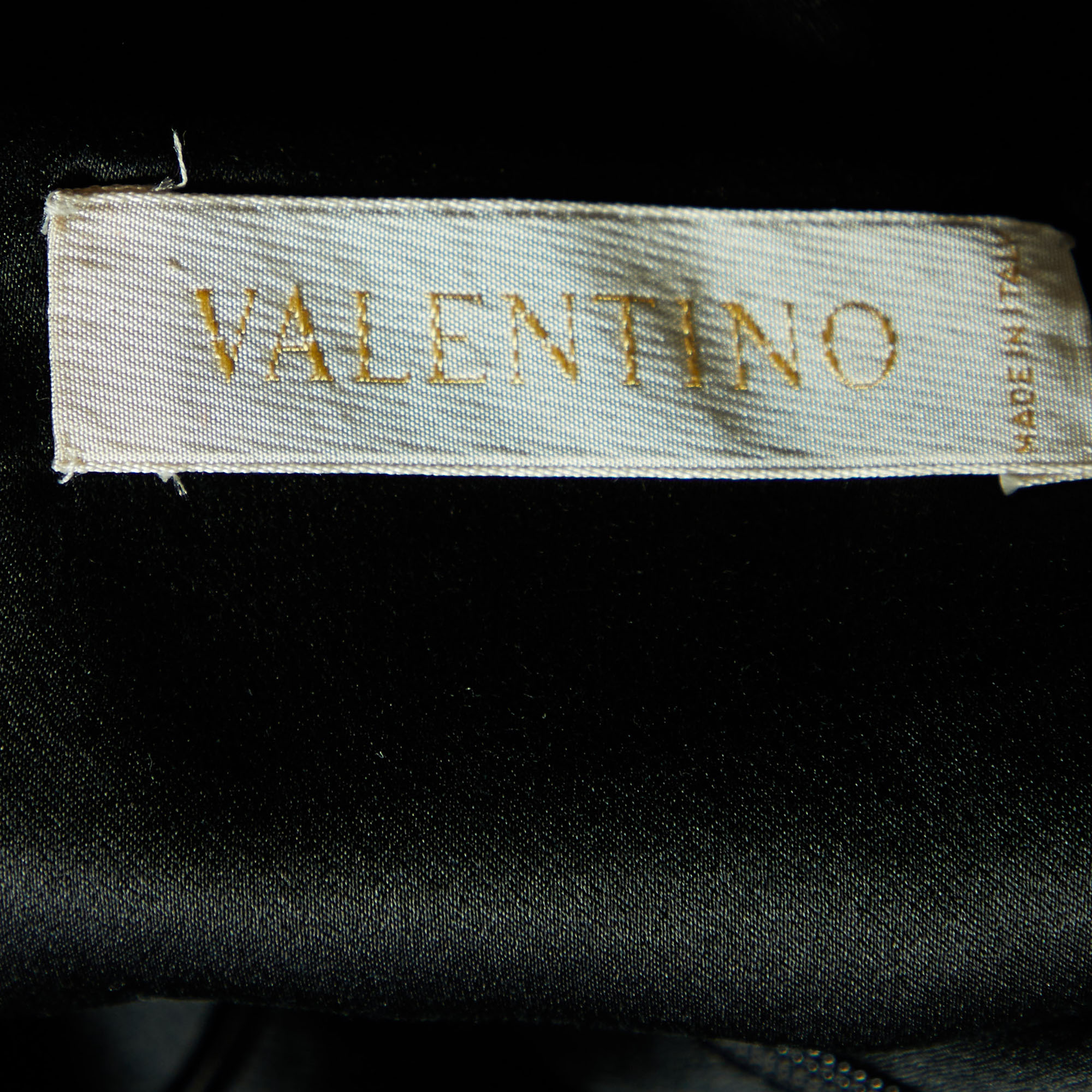 Valentino Multicolor Printed Silk Satin Draped Gown L