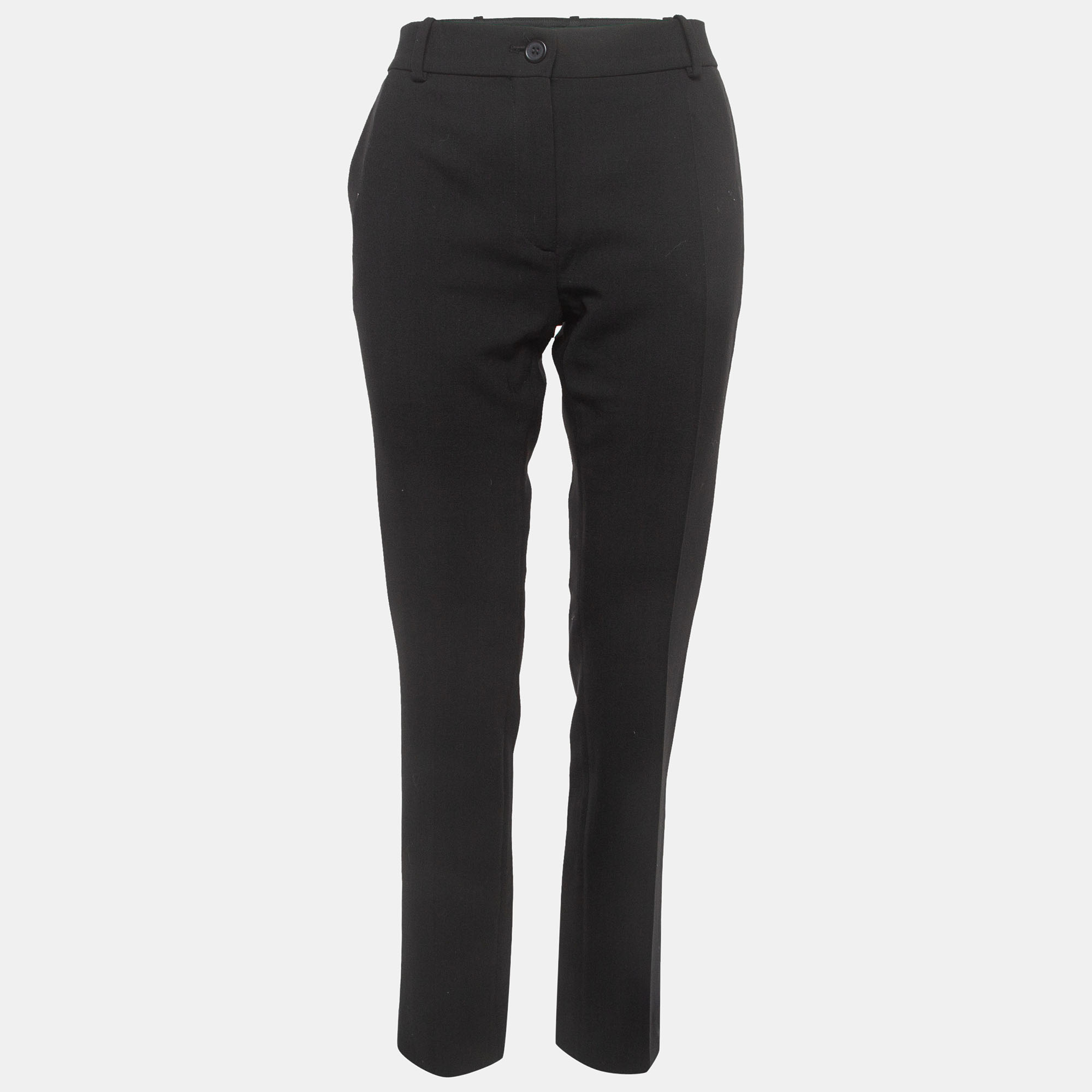 Valentino Black Wool Tapered Trousers M