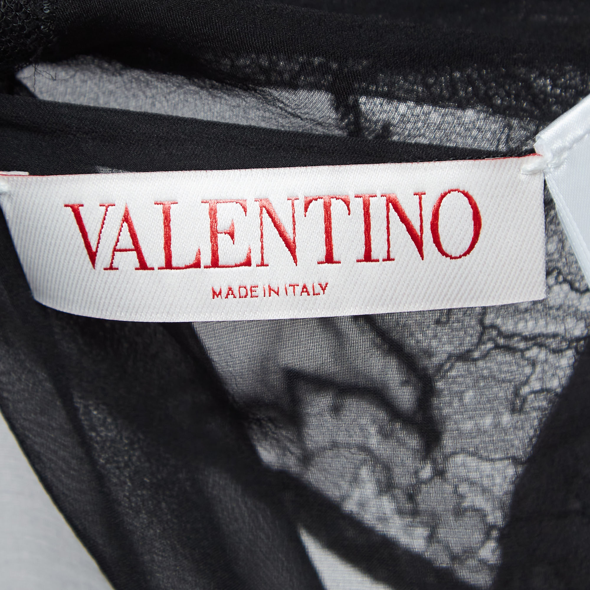 Valentino Black Silk & Lace Blouse S